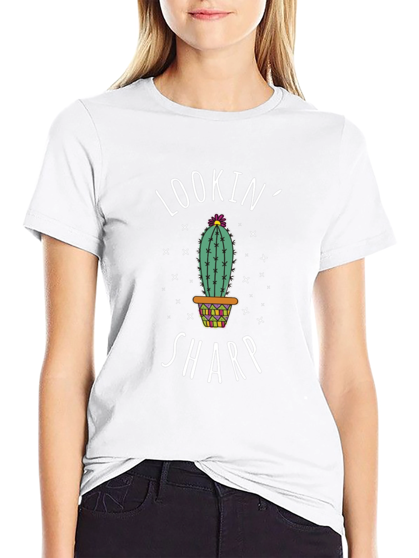 Lookin Sharp Cactus Graphic Tee - Trendy Unisex T-Shirt