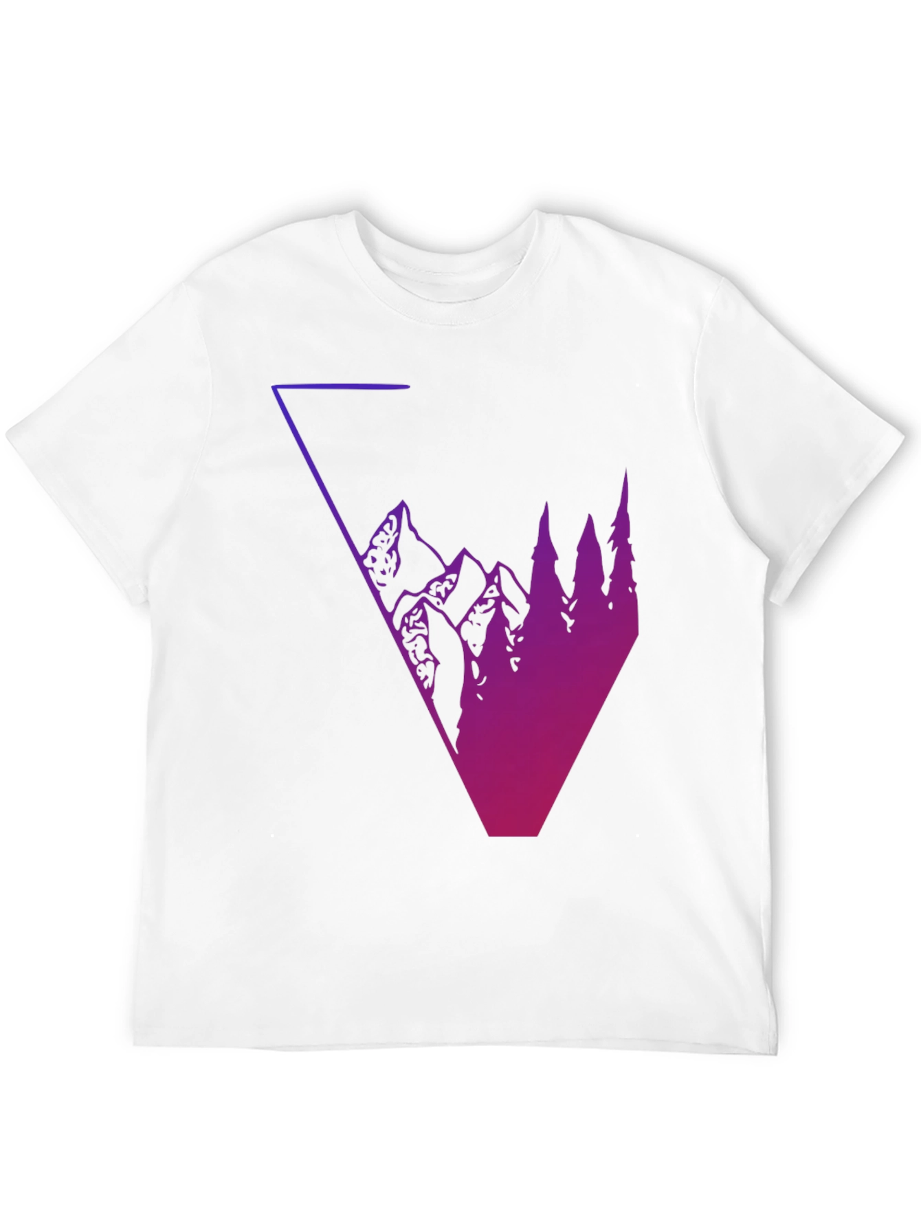 Geometric Mountain & Tree Graphic Tee