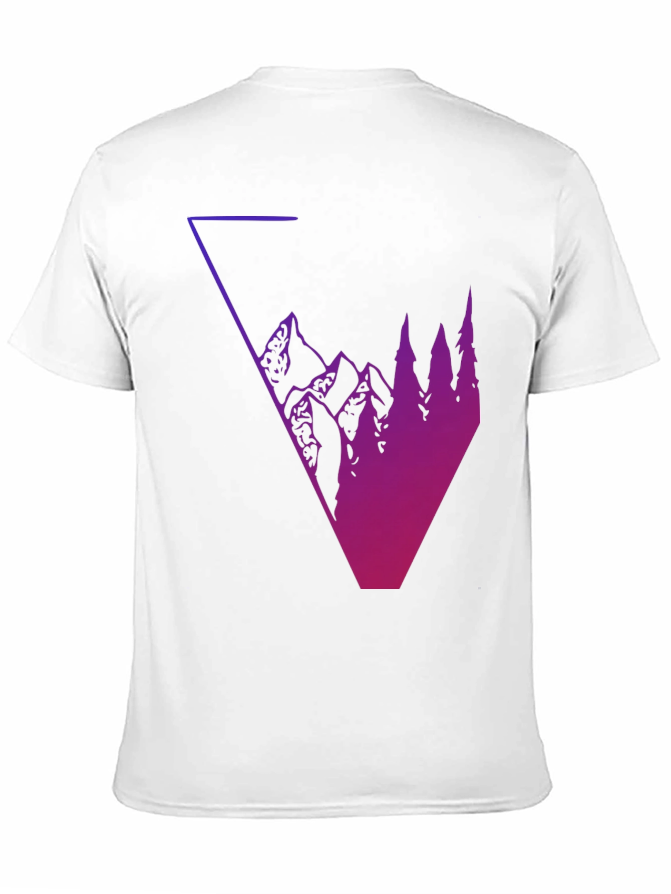 Geometric Mountain & Tree Graphic Tee