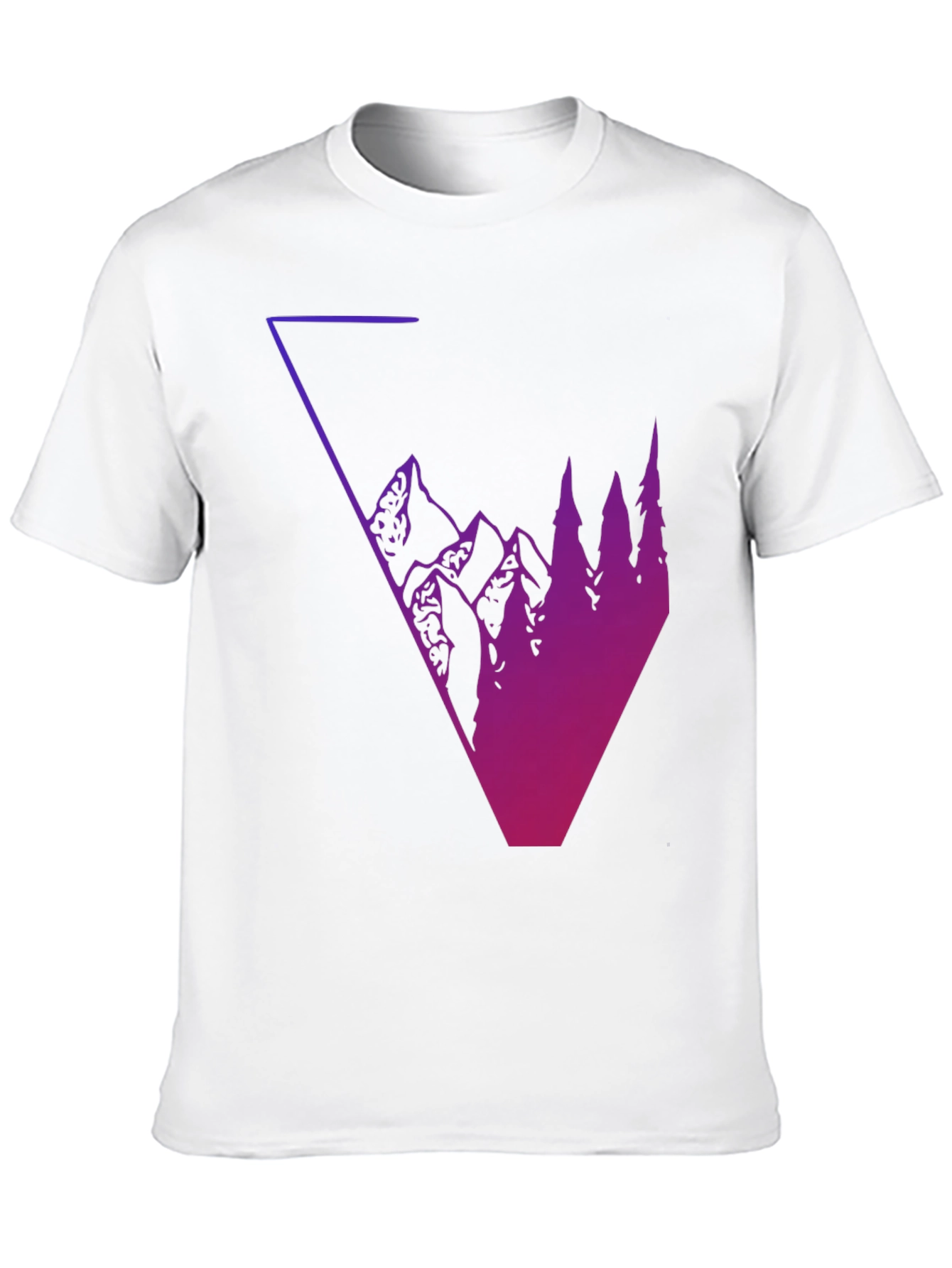 Geometric Mountain & Tree Graphic Tee