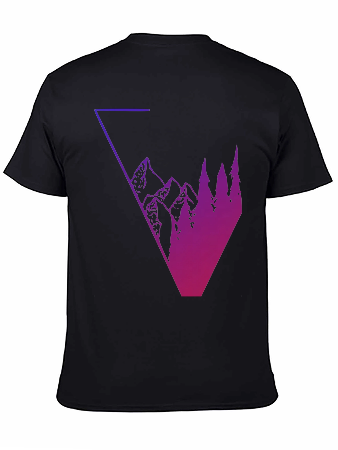 Geometric Mountain & Tree Graphic Tee