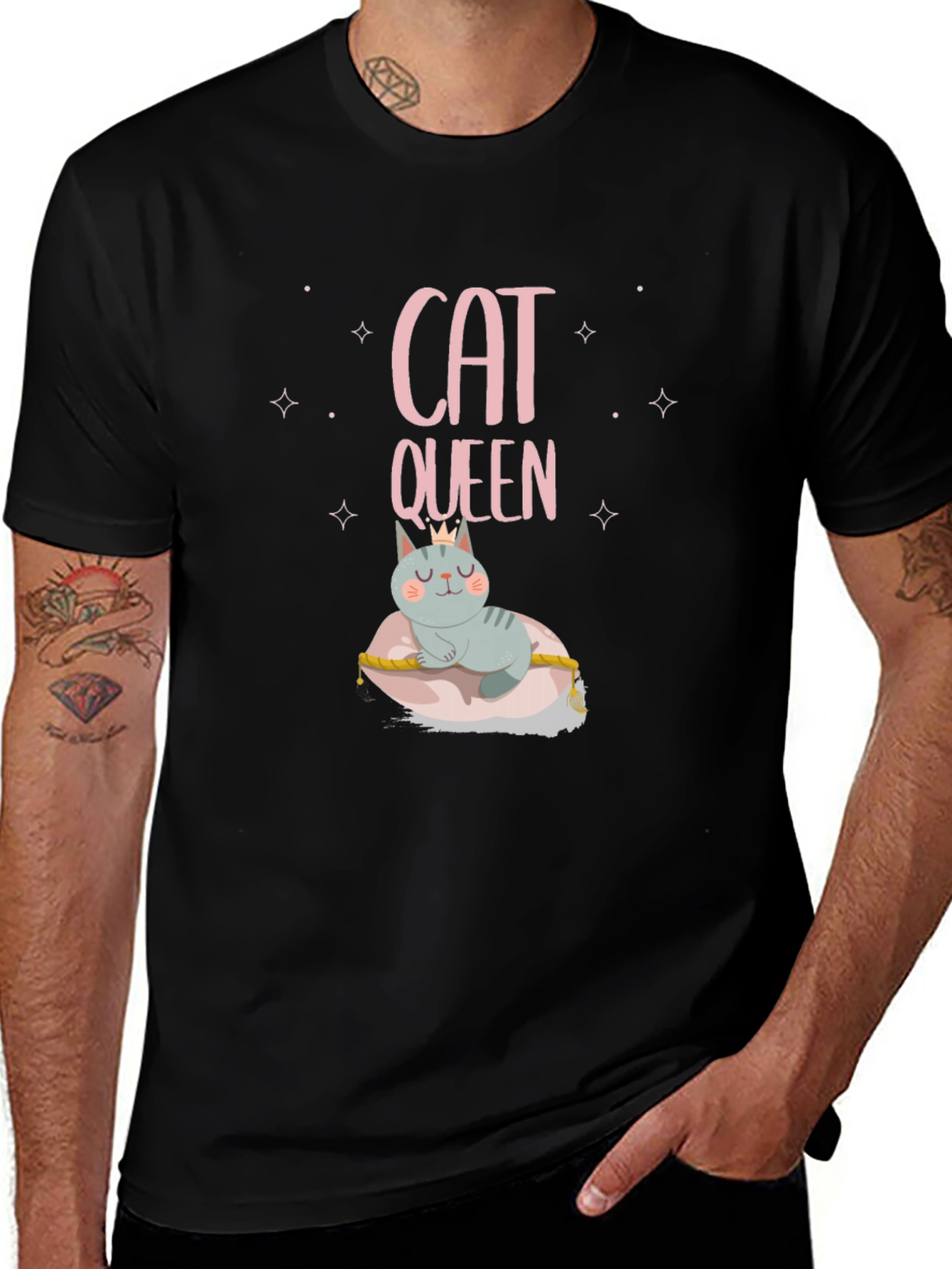 Cat Queen T-Shirt - Crowned Feline Tee