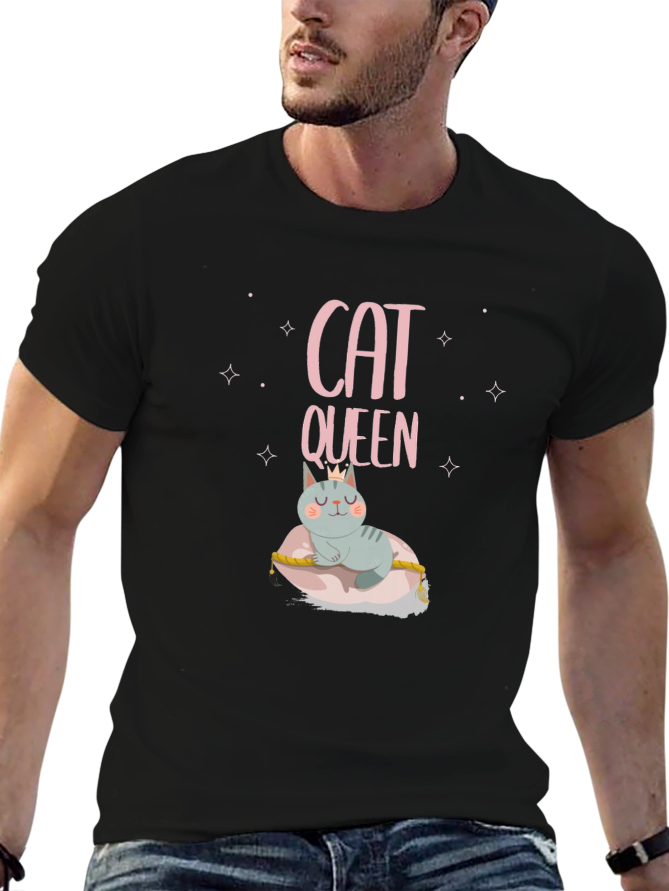 Cat Queen T-Shirt - Crowned Feline Tee
