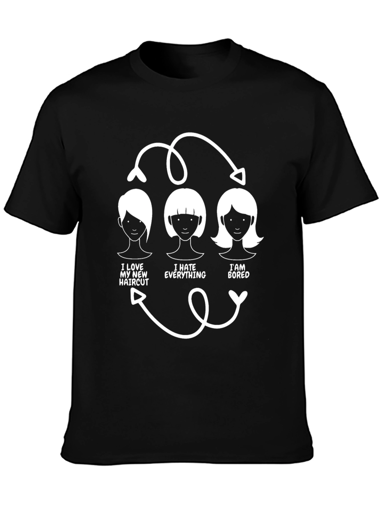 Humorous Haircut Cycle T-Shirt