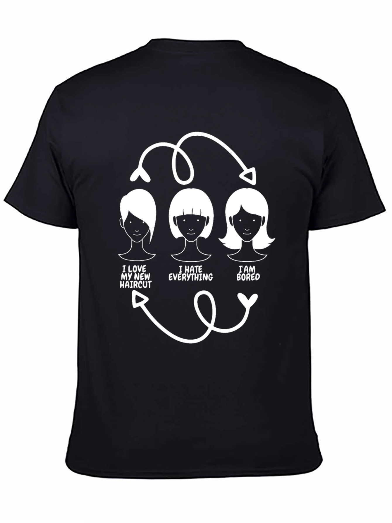 Humorous Haircut Cycle T-Shirt