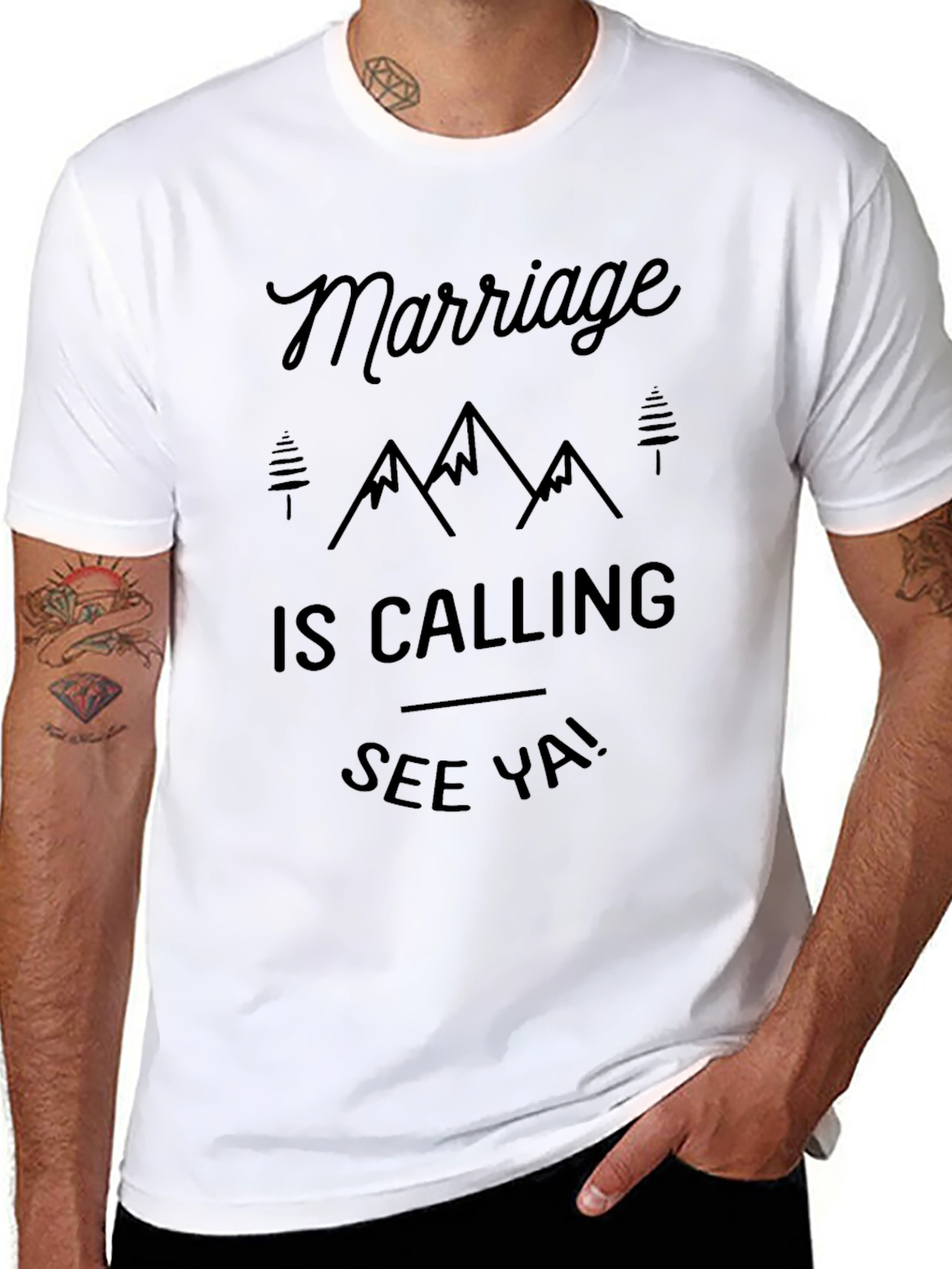 Marriage is Calling Mens Black T-Shirt