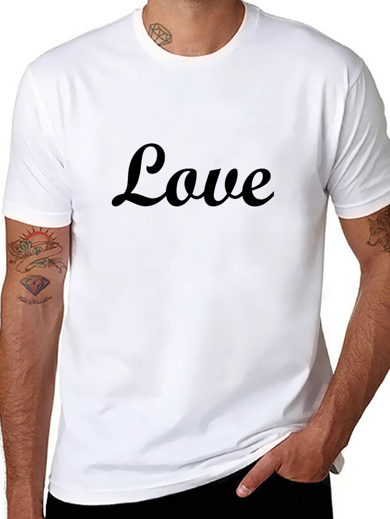 Love Script Black T-Shirt - Stylish Casual Wear