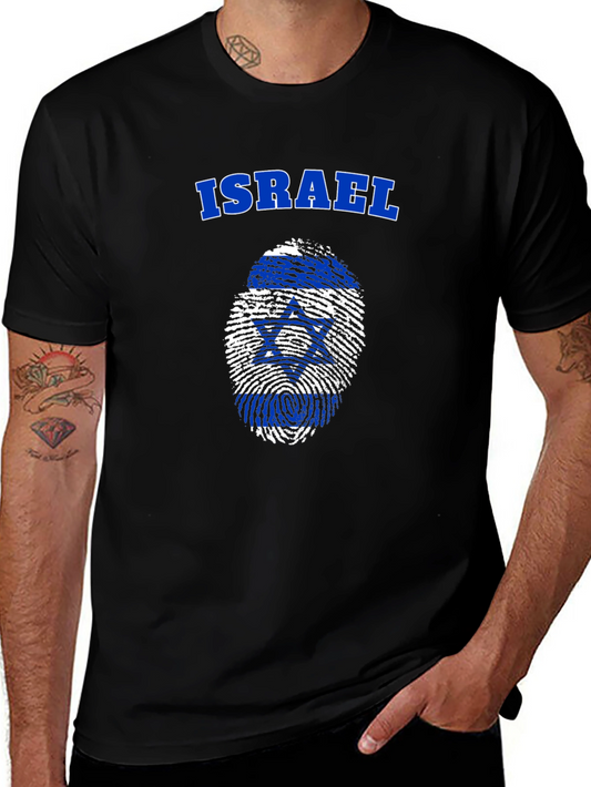 Israel Flag Fingerprint T-Shirt - Patriotic Pride