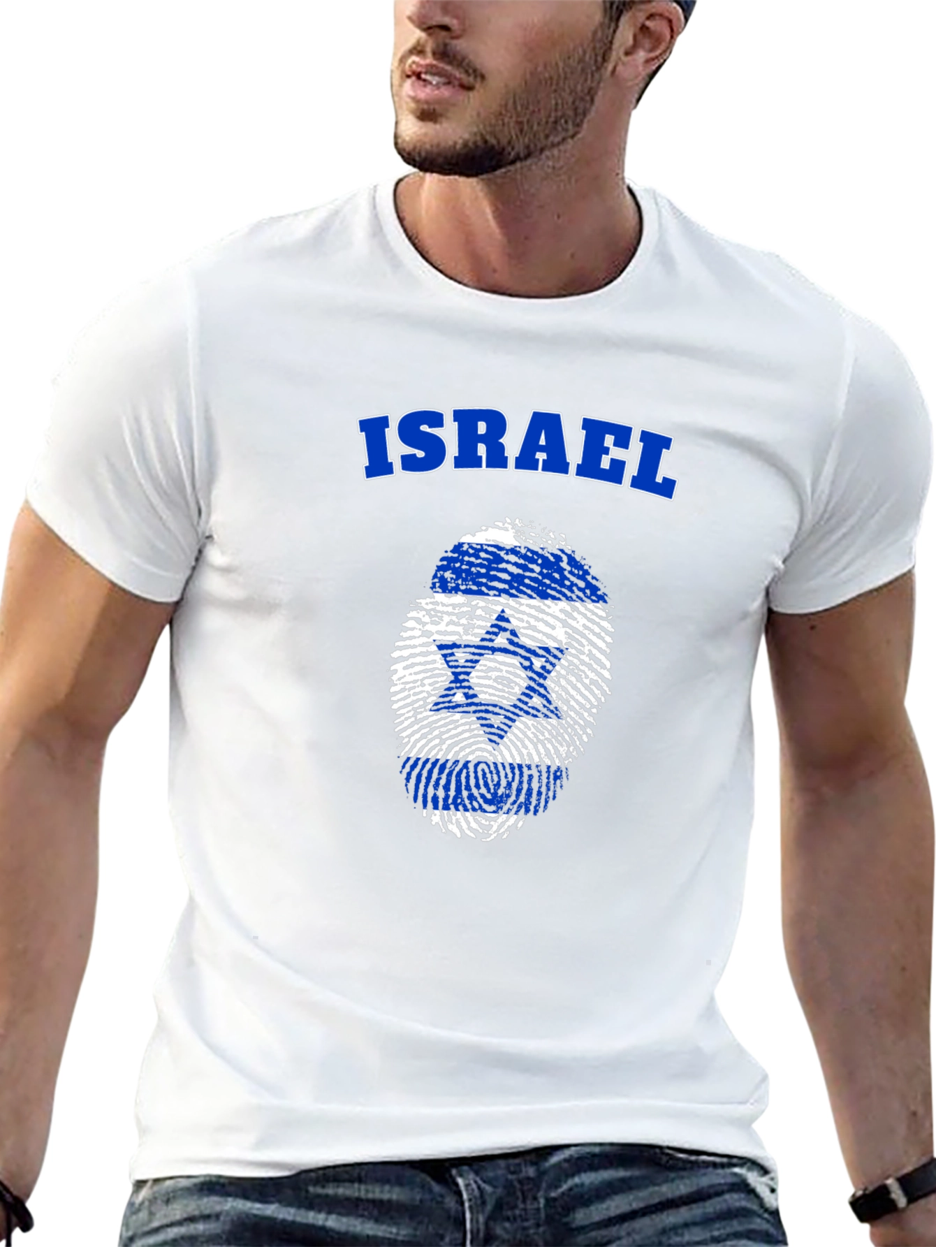 Israel Flag Fingerprint T-Shirt - Patriotic Pride