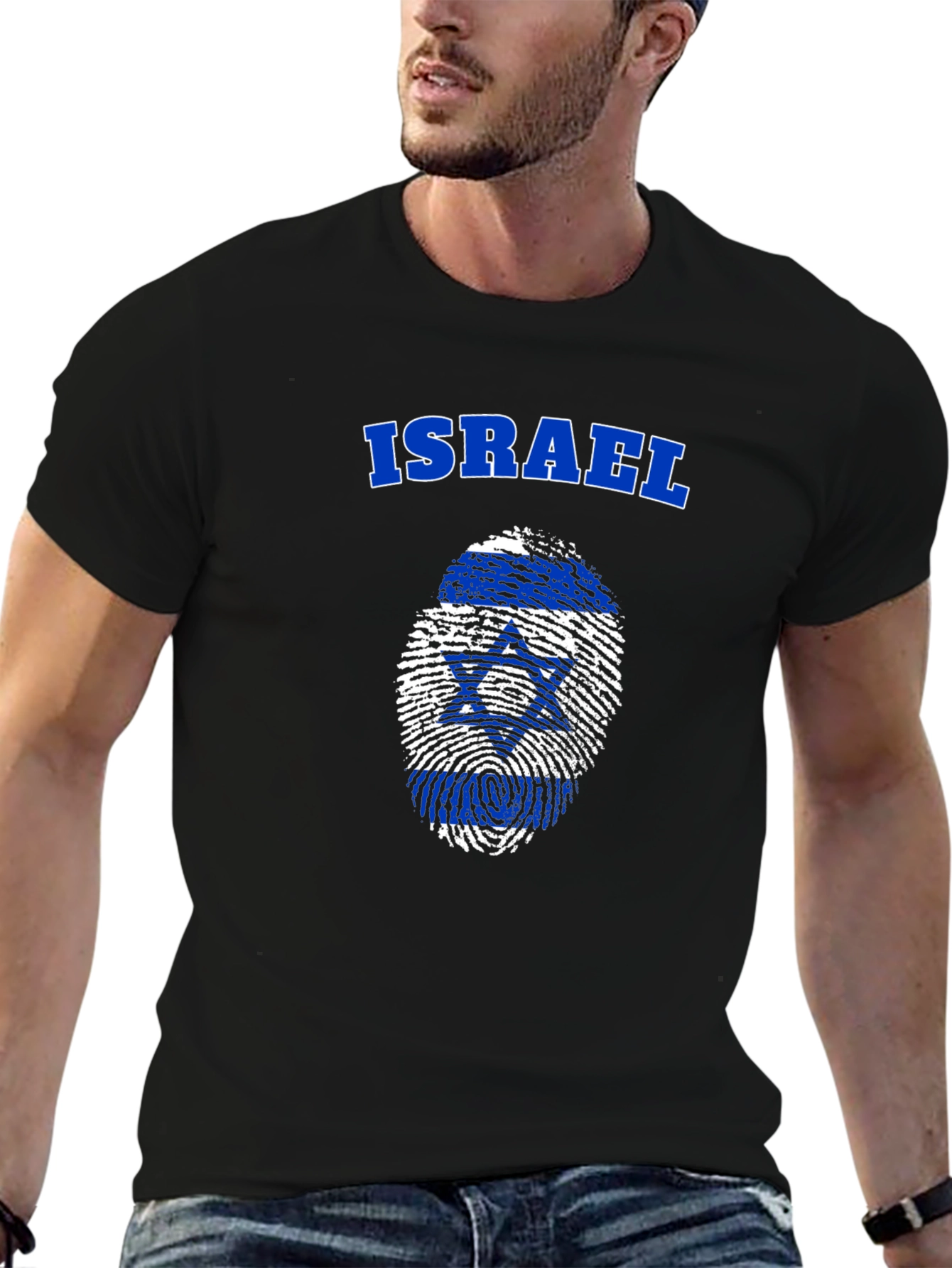 Israel Flag Fingerprint T-Shirt - Patriotic Pride