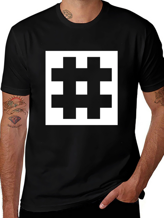 Hashtag Graphic Tee - Black Cotton T-Shirt