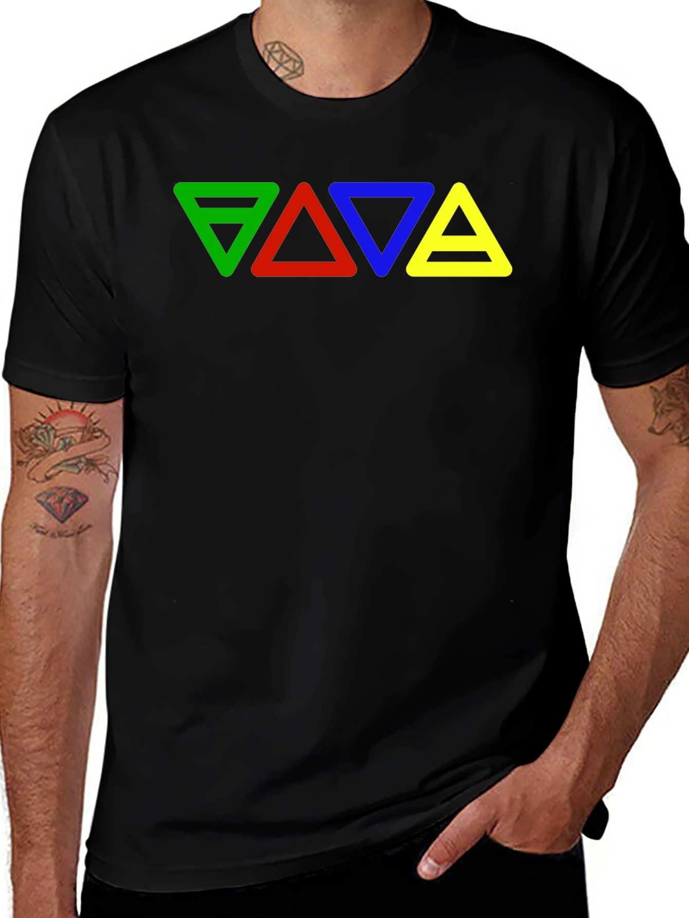 Elemental Triangles Black T-Shirt