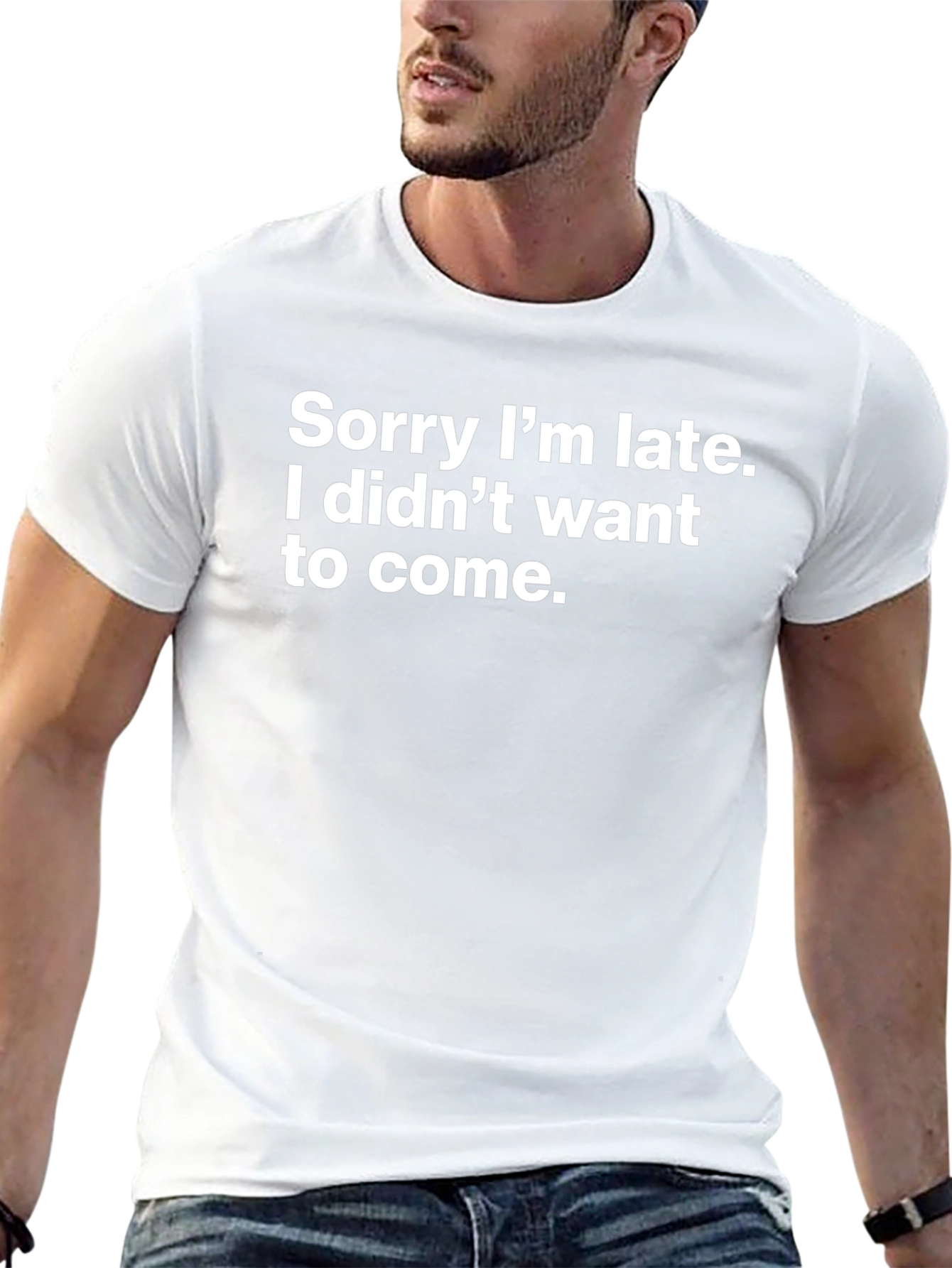 Funny Sorry Im Late Mens T-Shirt