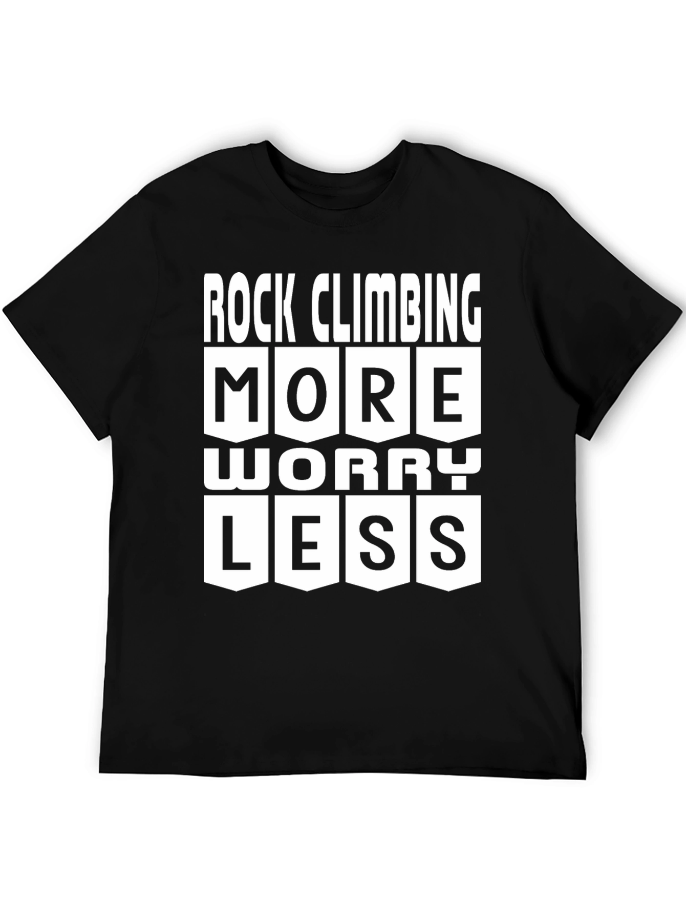 Rock Climbing More Worry Less Graphic T-Shirt