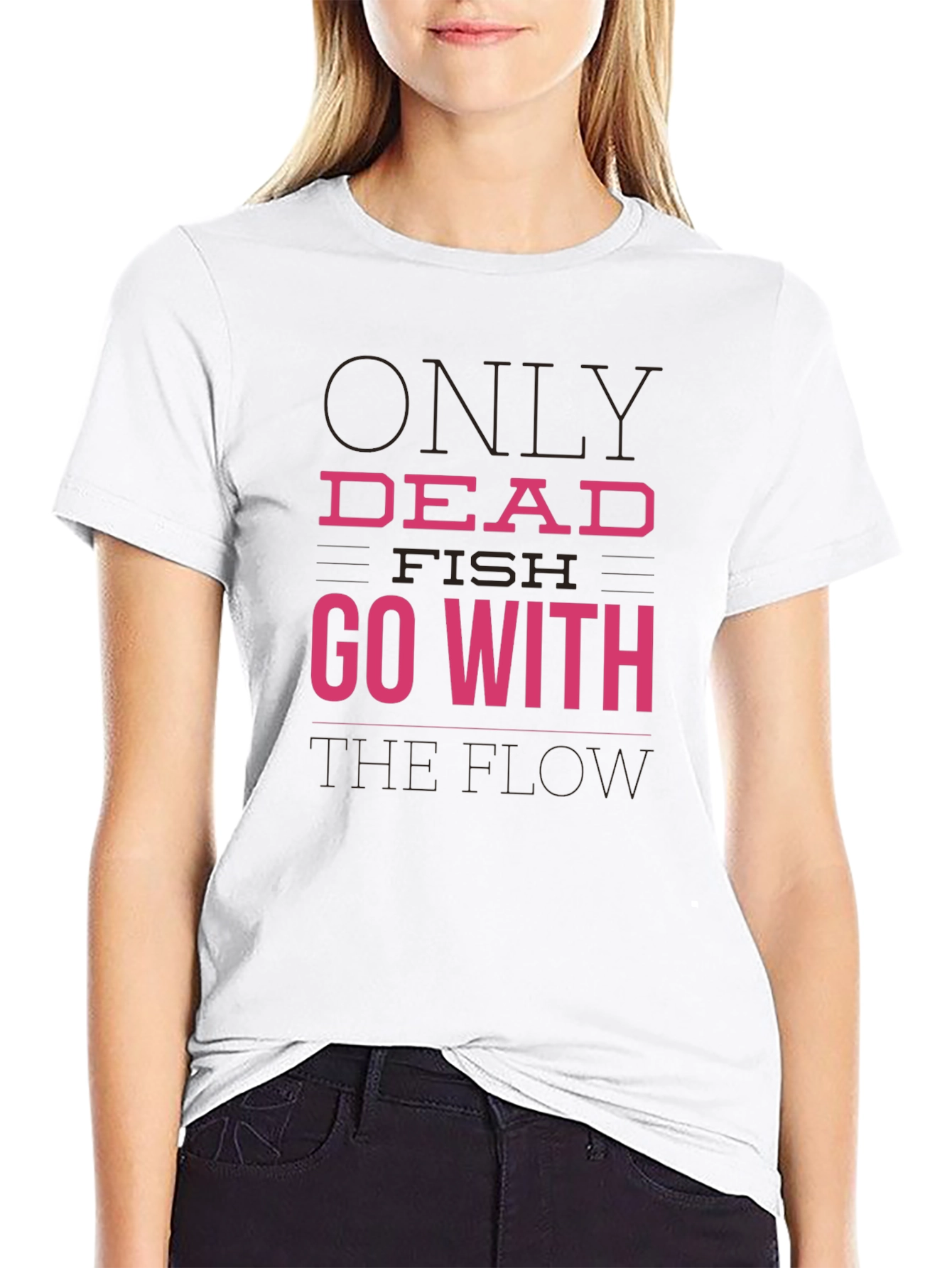 Dead Fish Go With The Flow Graphic Tee