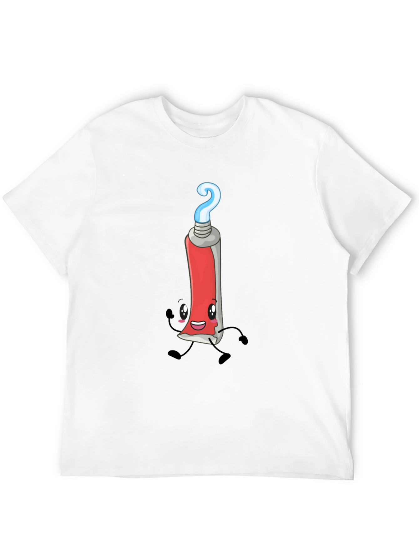 Cartoon Toothpaste Tube Graphic Tee - Black T-Shirt