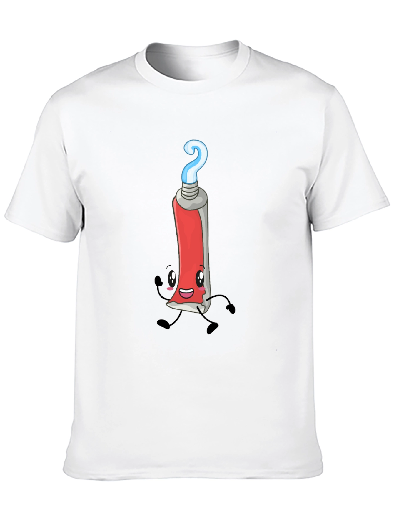 Cartoon Toothpaste Tube Graphic Tee - Black T-Shirt