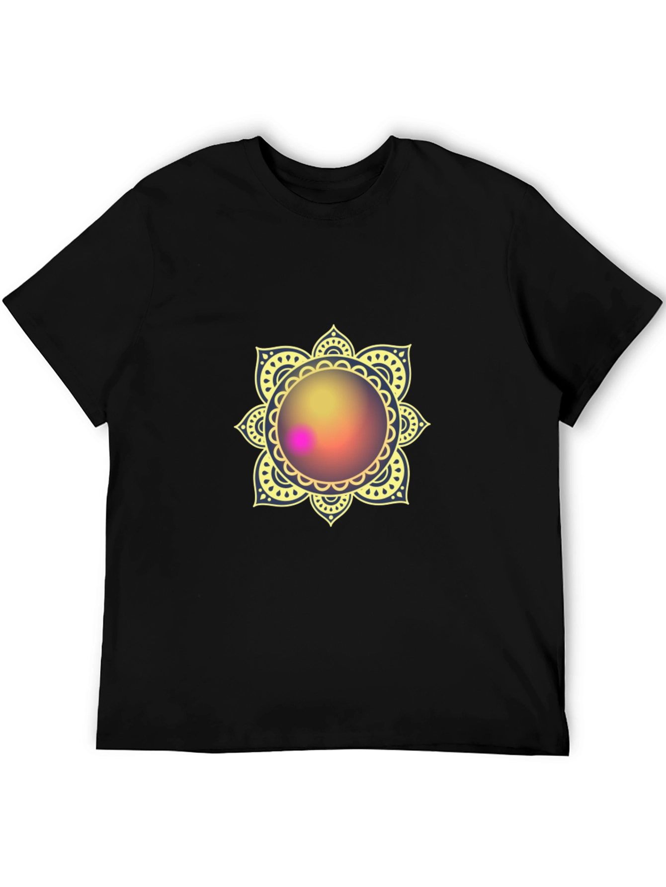 Mandala Print Black T-Shirt - Stylish & Comfortable