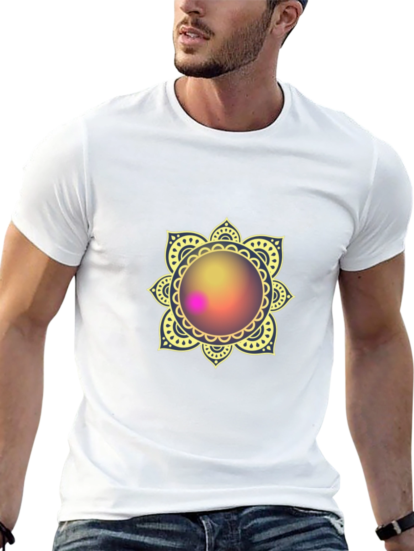 Mandala Print Black T-Shirt - Stylish & Comfortable