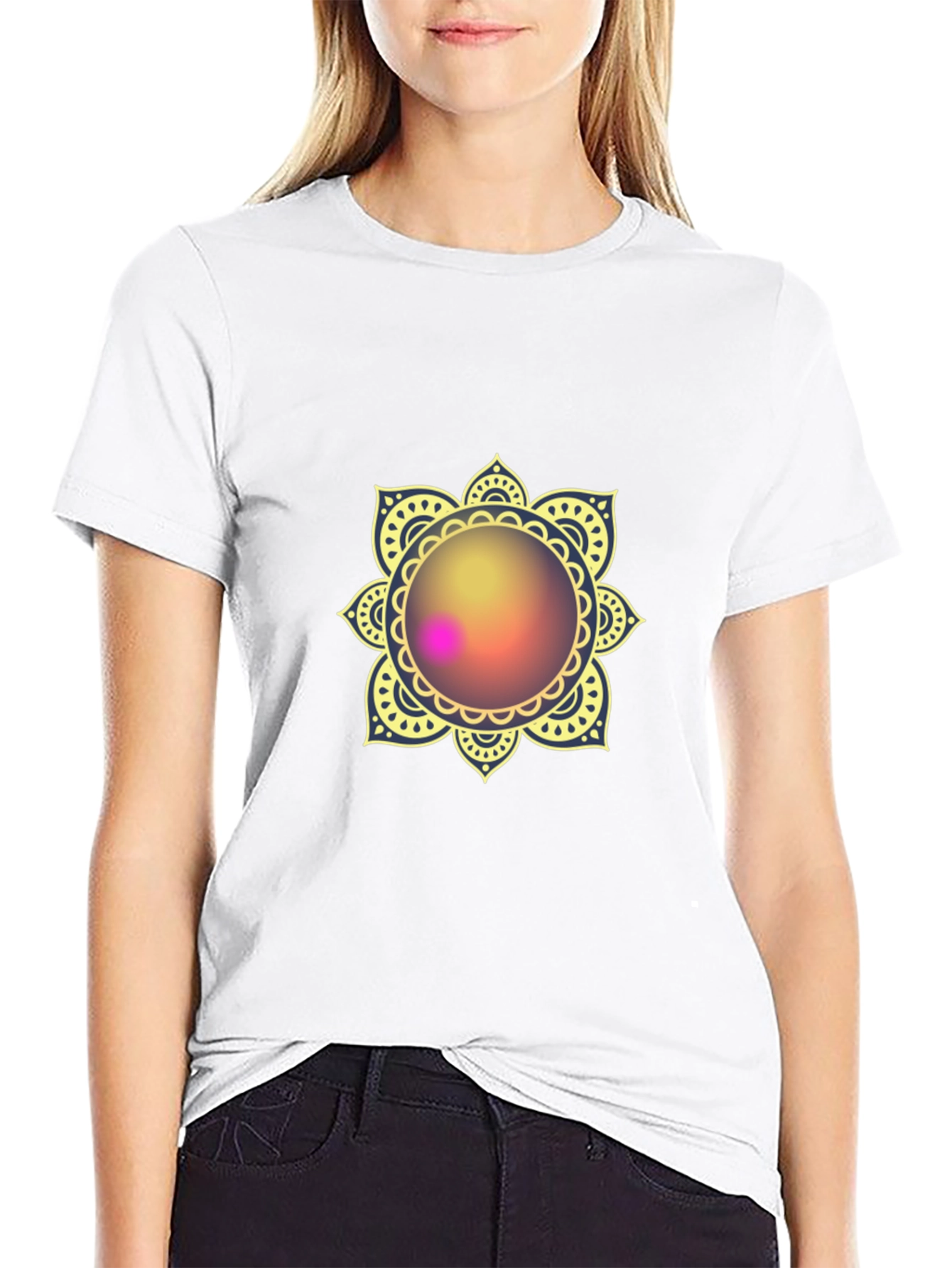Mandala Print Black T-Shirt - Stylish & Comfortable