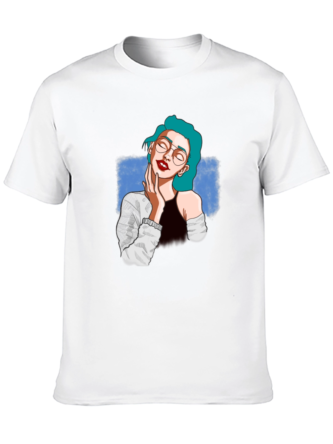 Stylish Black T-Shirt with Woman Graphic