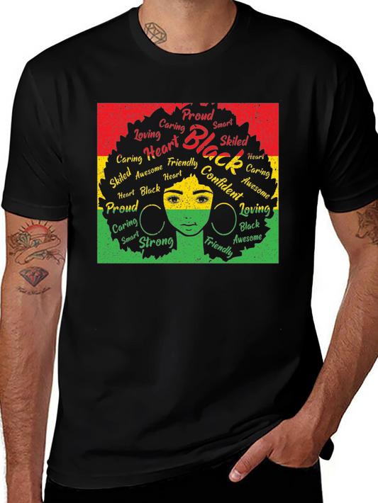 Black Pride Afro Word Art T-Shirt