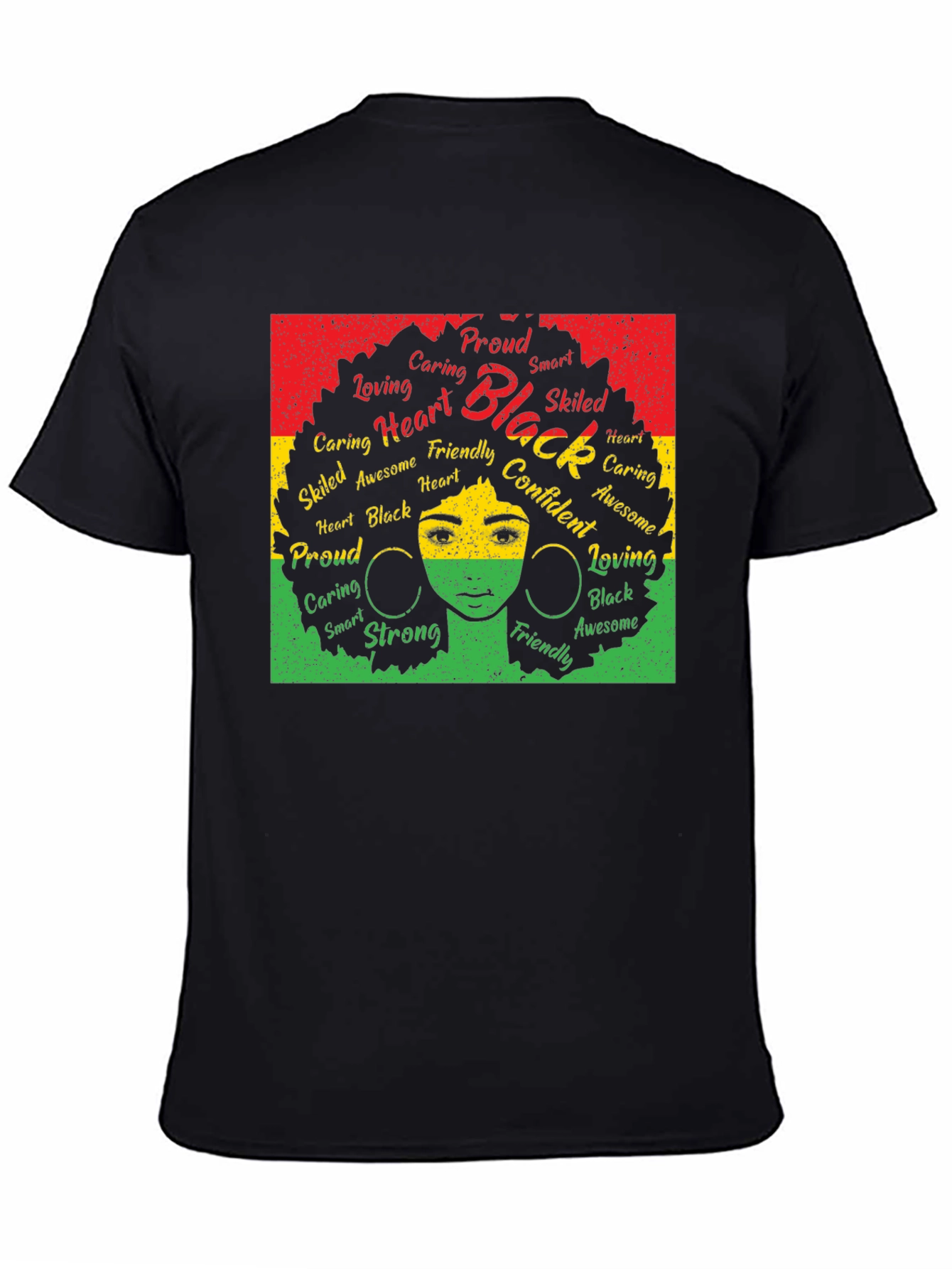 Black Pride Afro Word Art T-Shirt