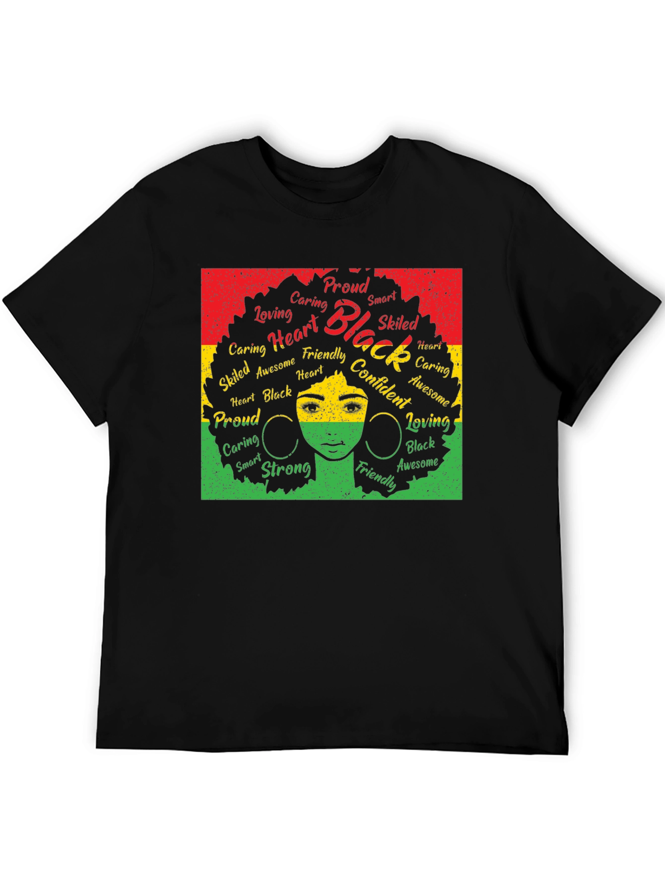 Black Pride Afro Word Art T-Shirt
