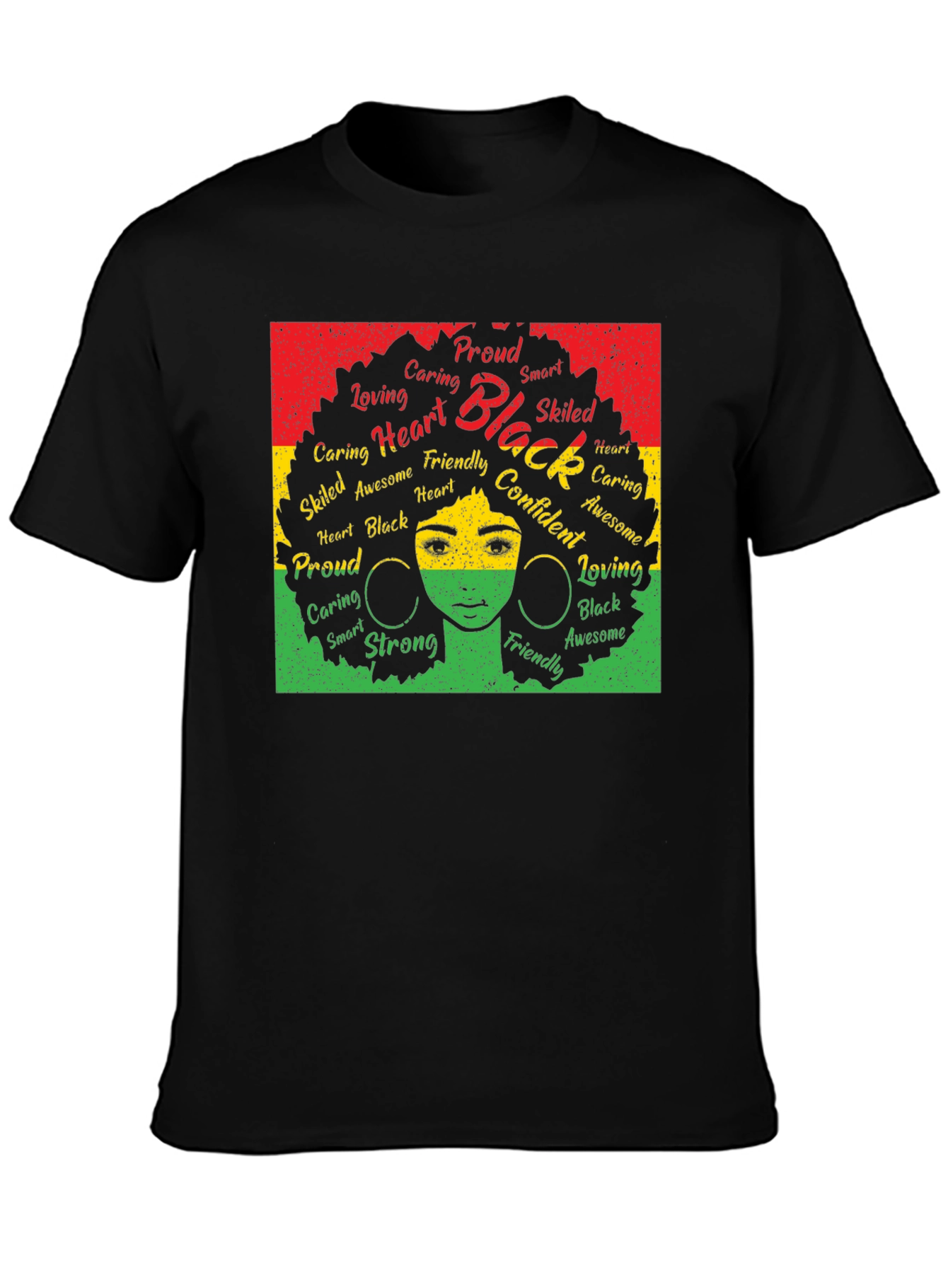 Black Pride Afro Word Art T-Shirt