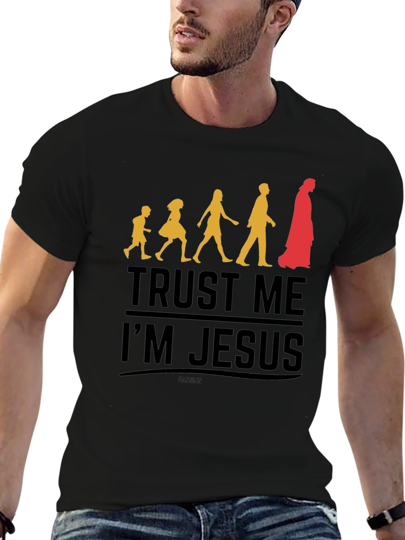 Trust Me Im Jesus Black Graphic Tee