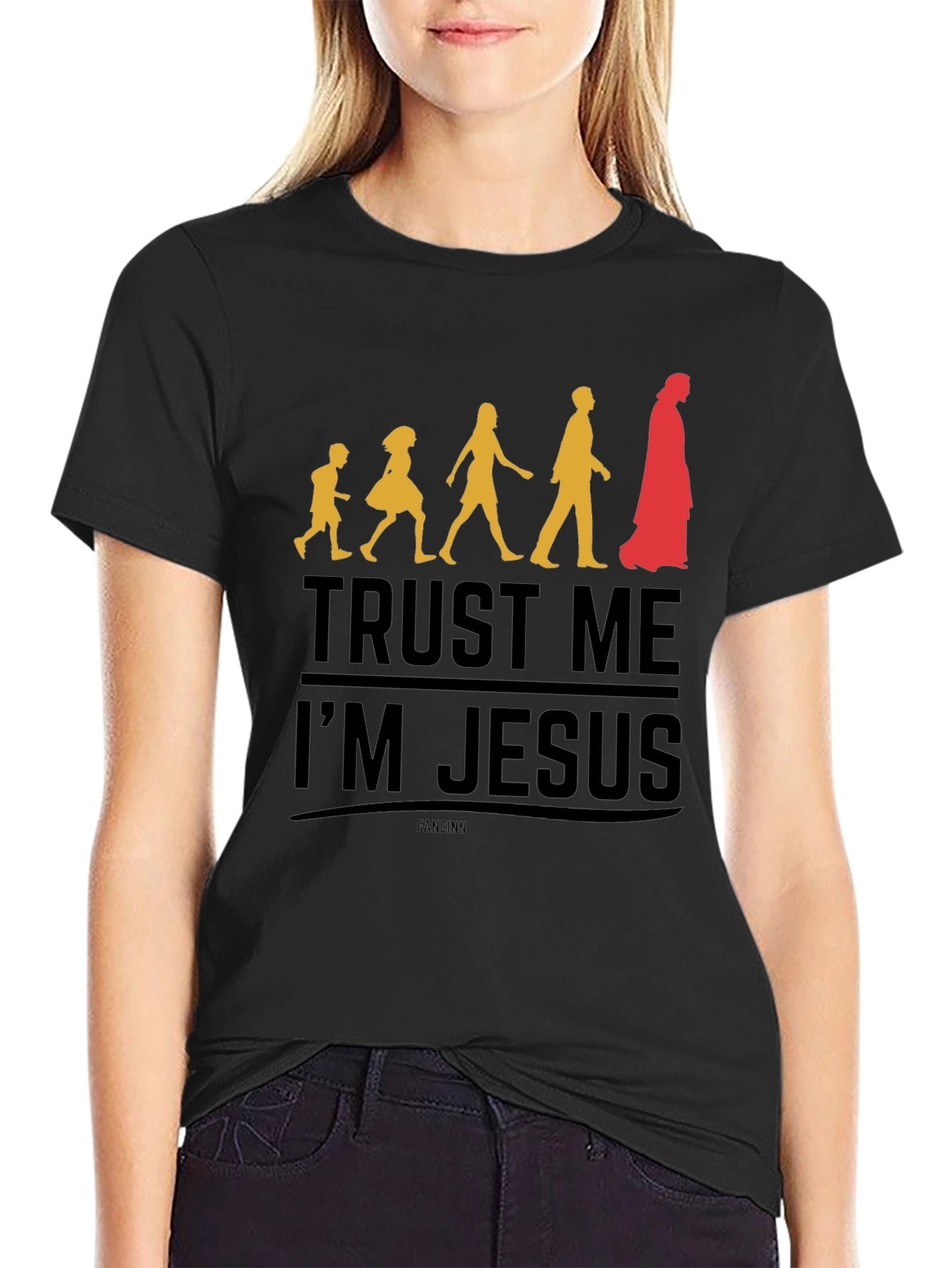 Trust Me Im Jesus Black Graphic Tee