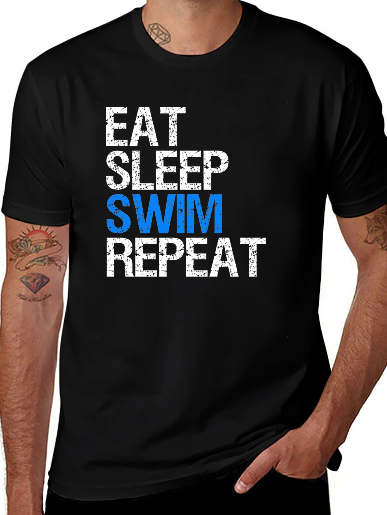Eat Sleep Swim Repeat Graphic Tee