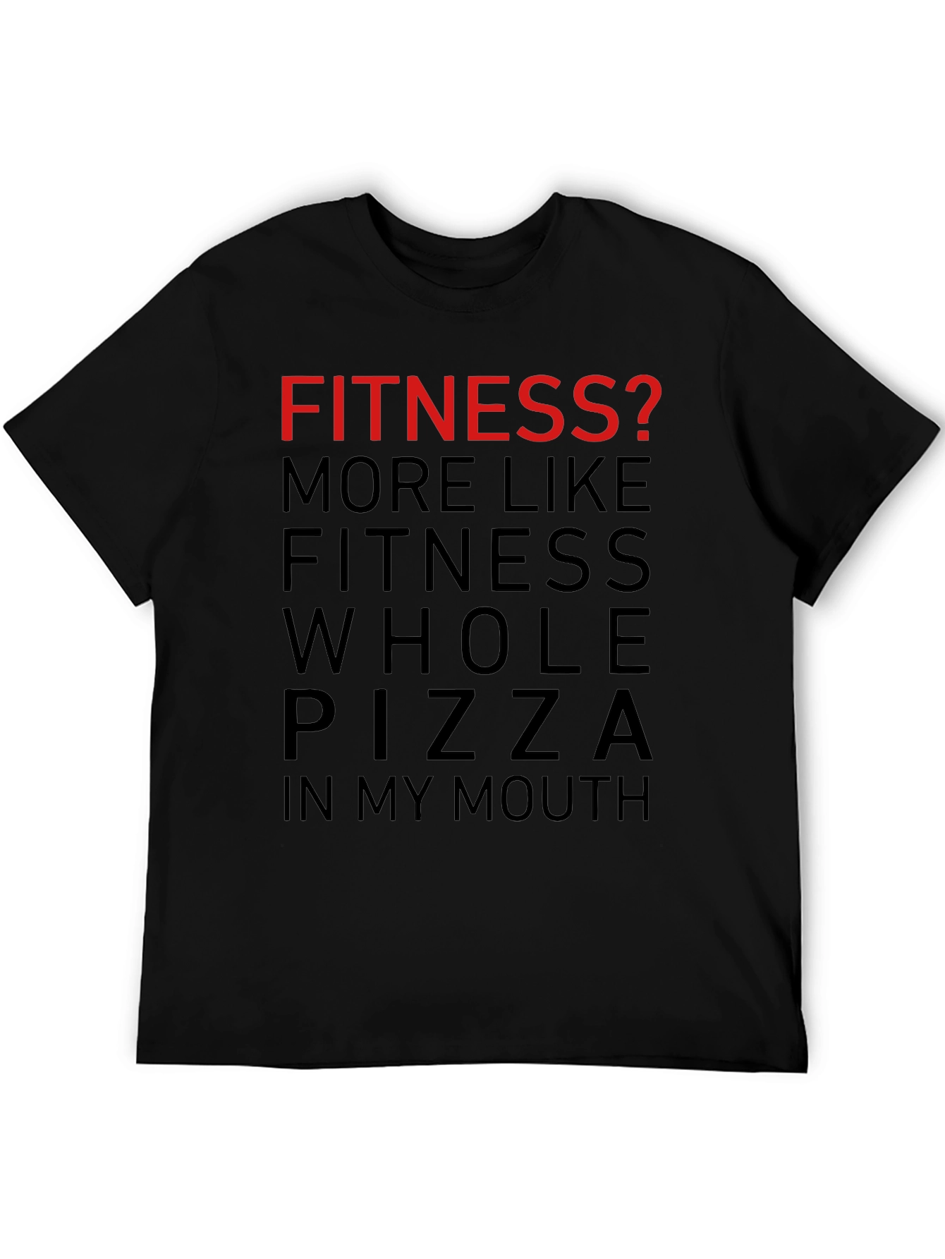 Funny Fitness Pizza Graphic T-Shirt