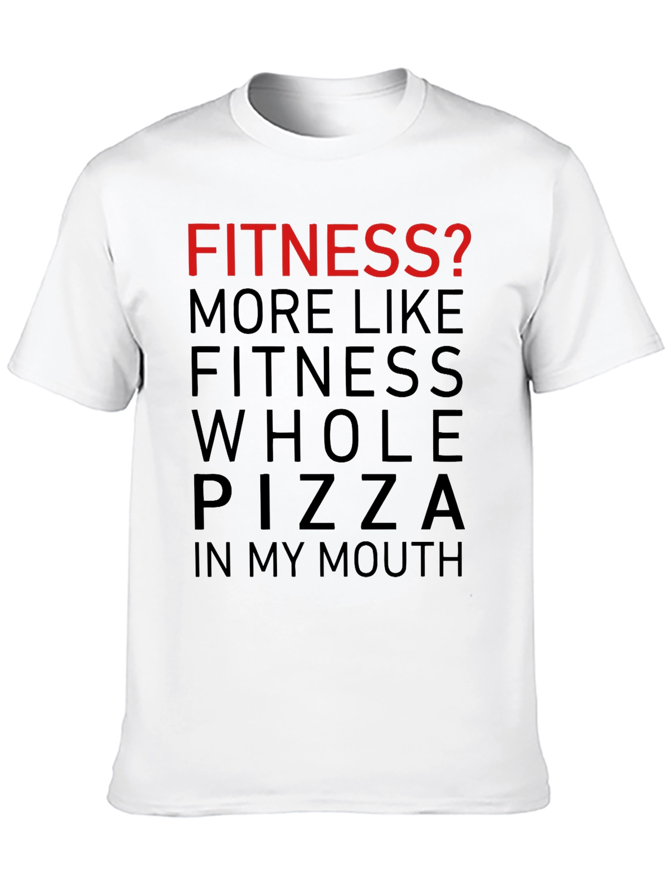 Funny Fitness Pizza Graphic T-Shirt