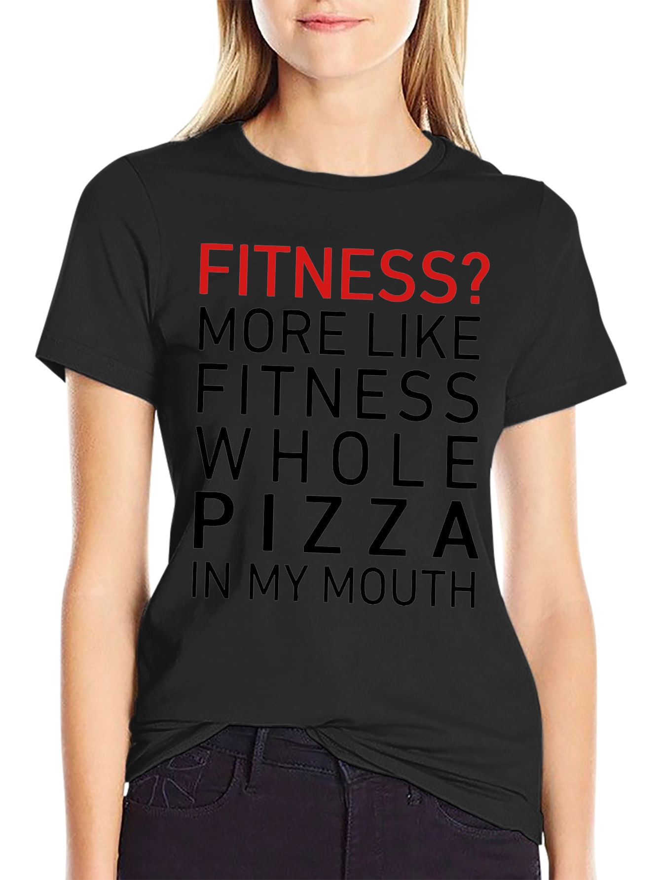 Funny Fitness Pizza Graphic T-Shirt