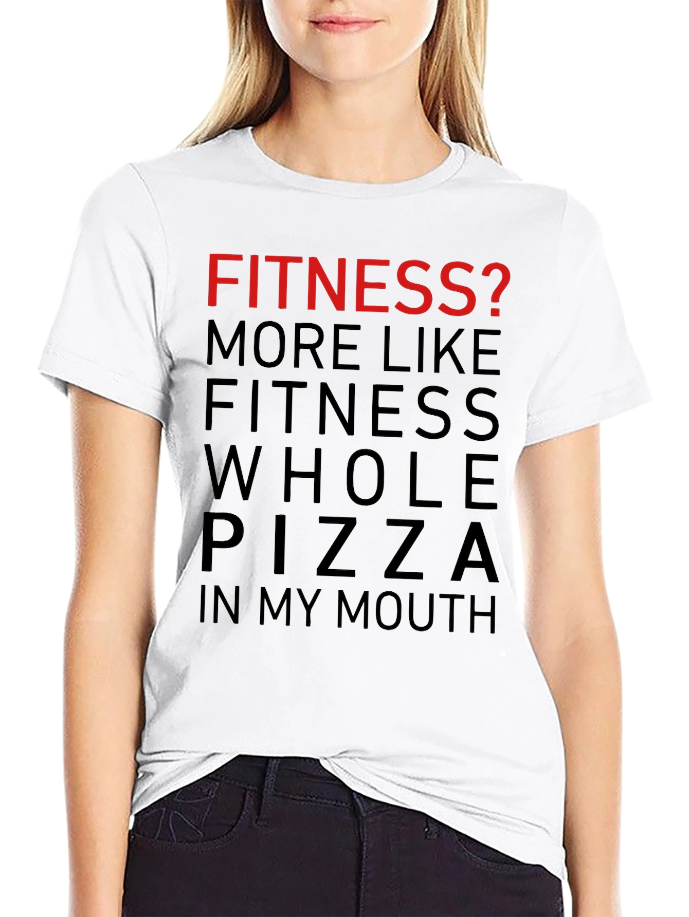 Funny Fitness Pizza Graphic T-Shirt