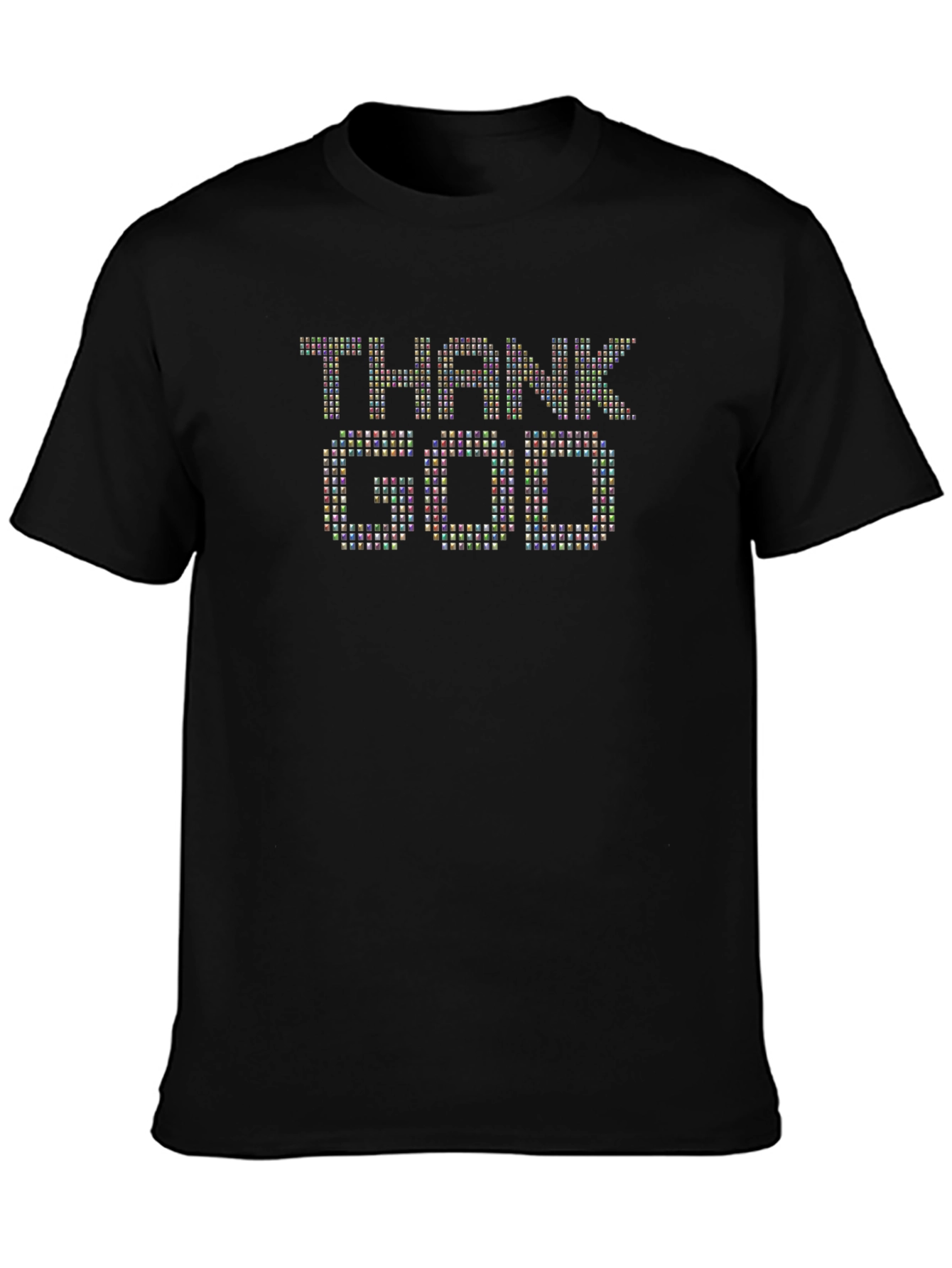 Thank God Graphic Print Black T-Shirt