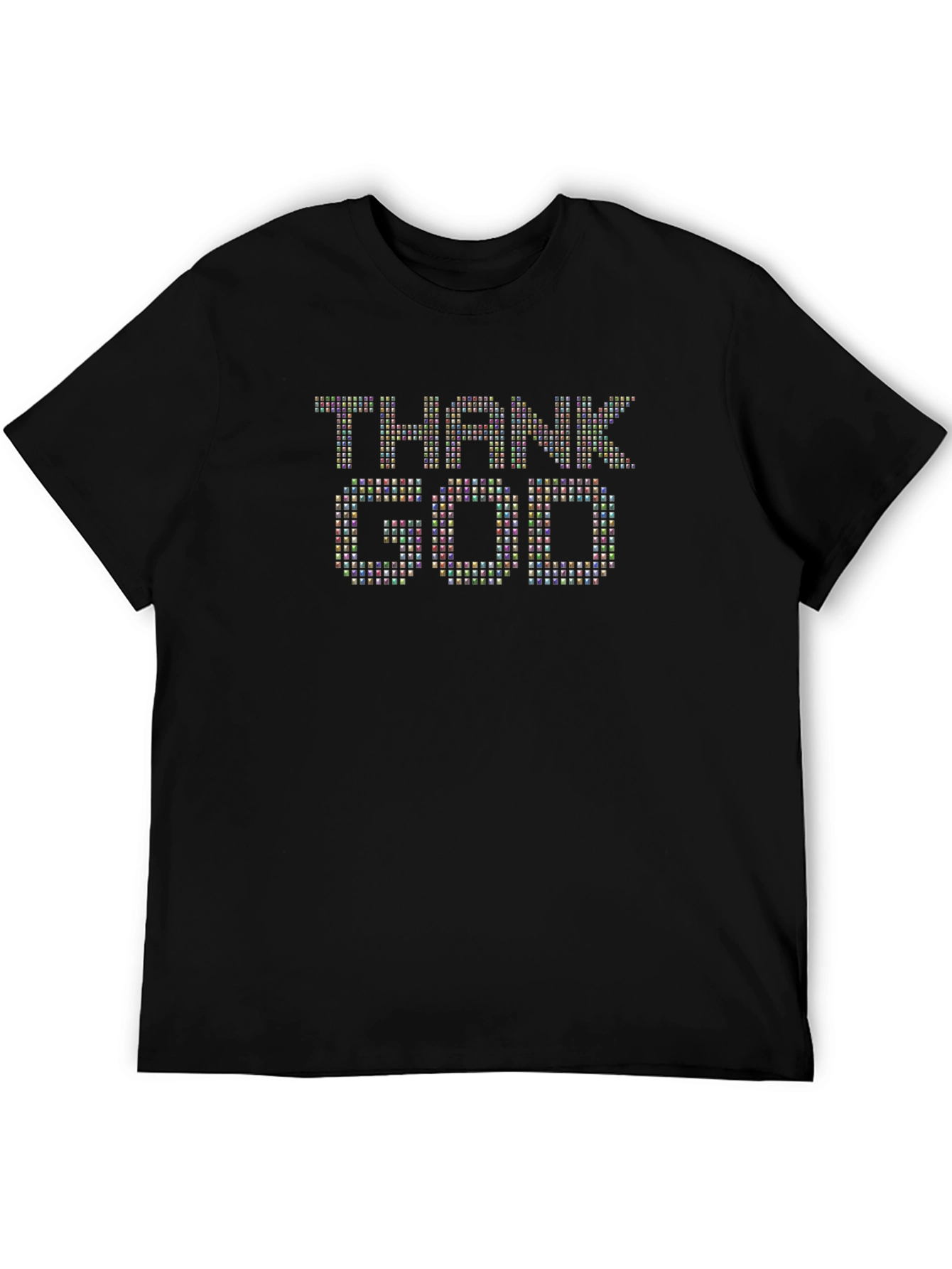 Thank God Graphic Print Black T-Shirt