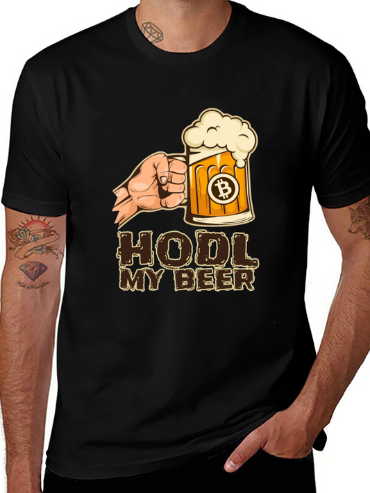 HODL My Beer Bitcoin Graphic T-Shirt