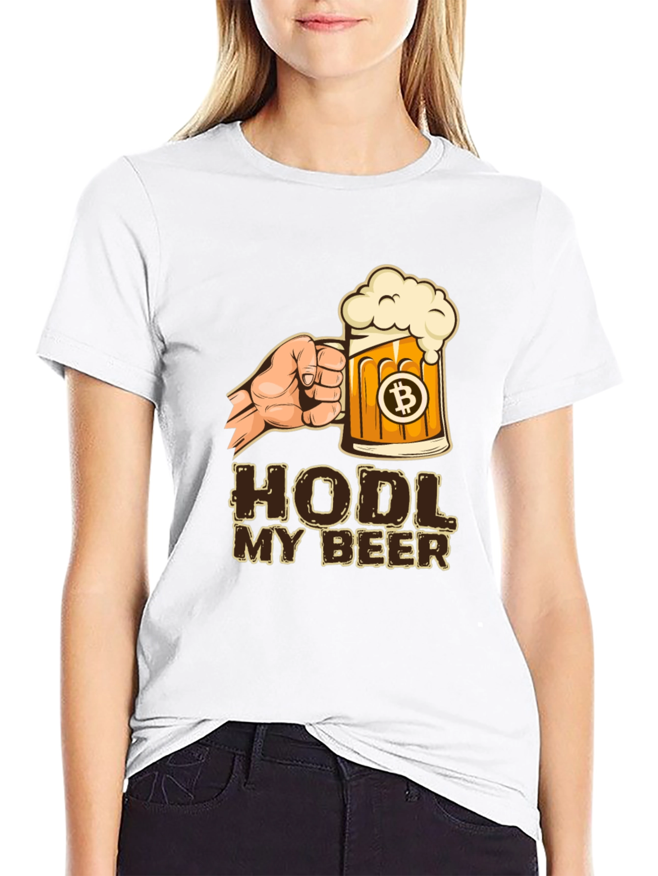 HODL My Beer Bitcoin Graphic T-Shirt