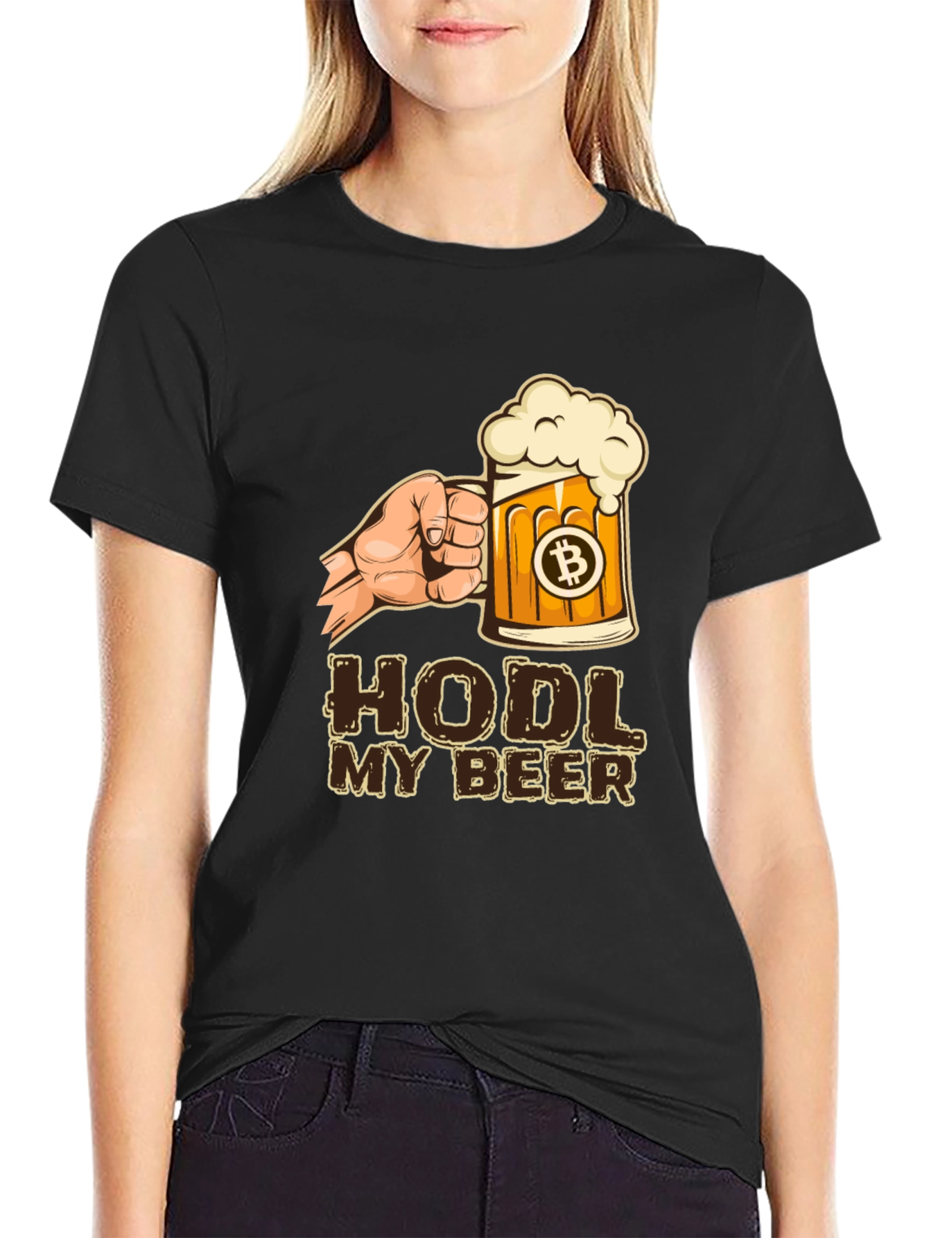 HODL My Beer Bitcoin Graphic T-Shirt
