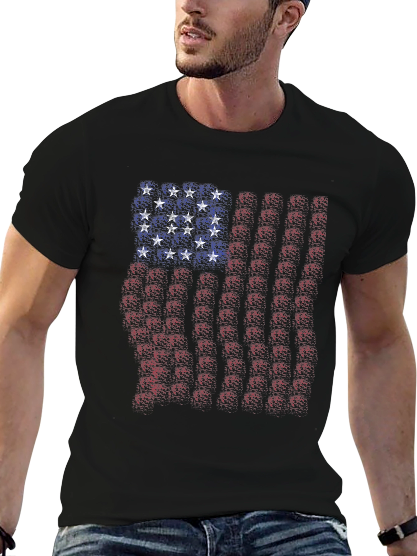 American Flag T-Shirt Black Patriotic USA Pride
