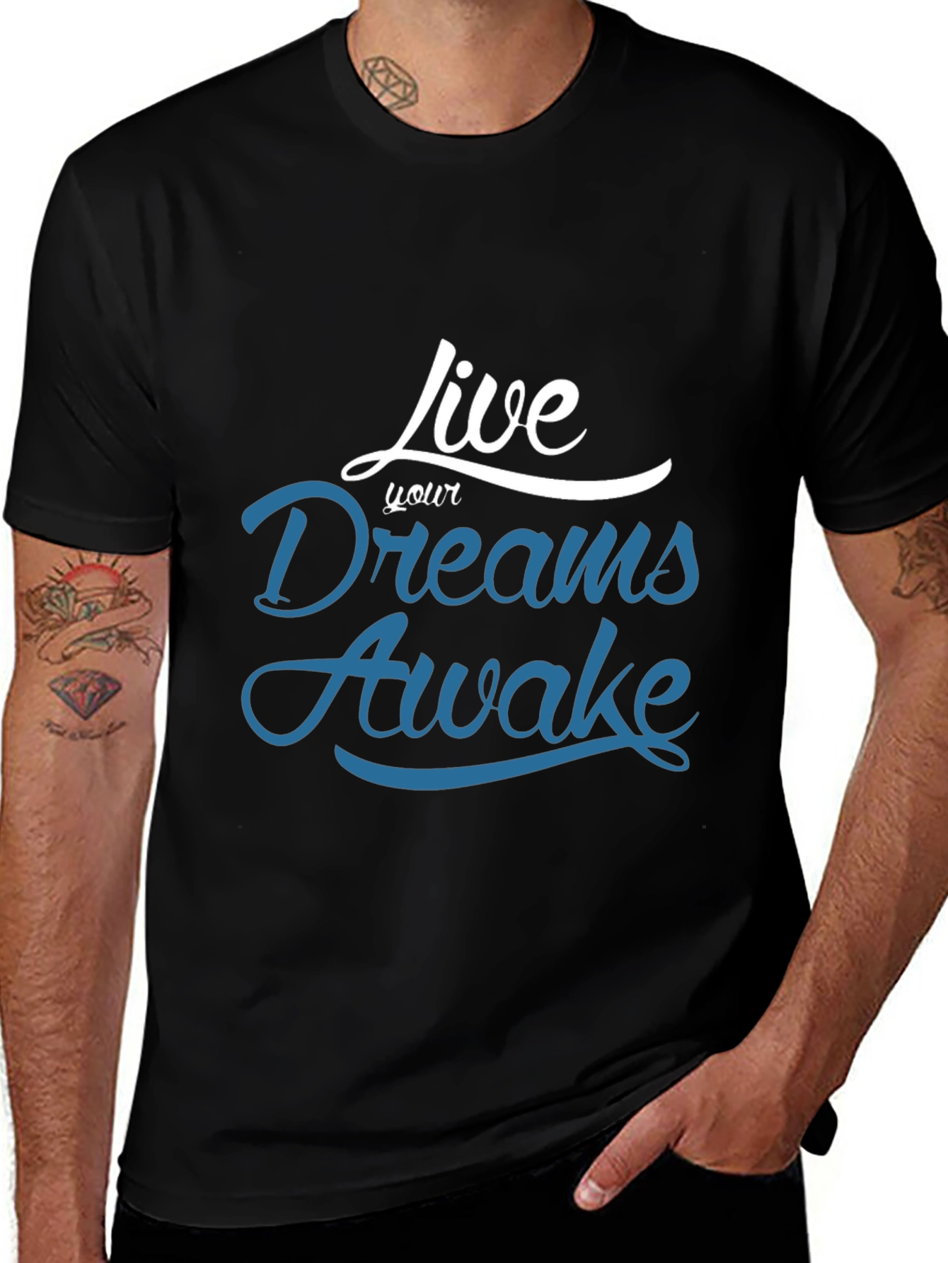 Live Your Dreams Awake Black Tee