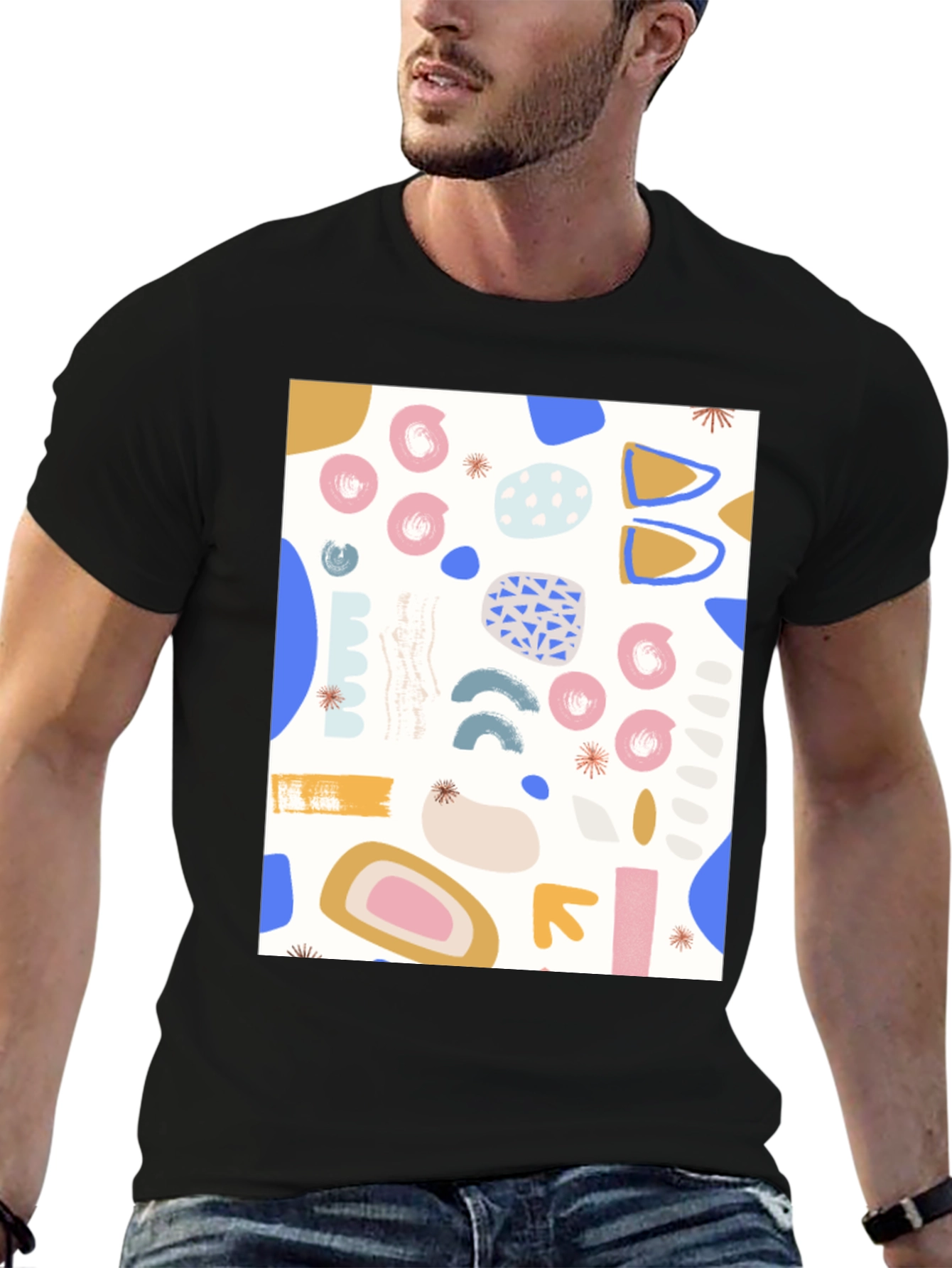 Abstract Pattern Crew Neck T-Shirt - Modern Art Tee