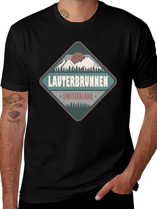 Lauterbrunnen Switzerland Black Graphic Tee