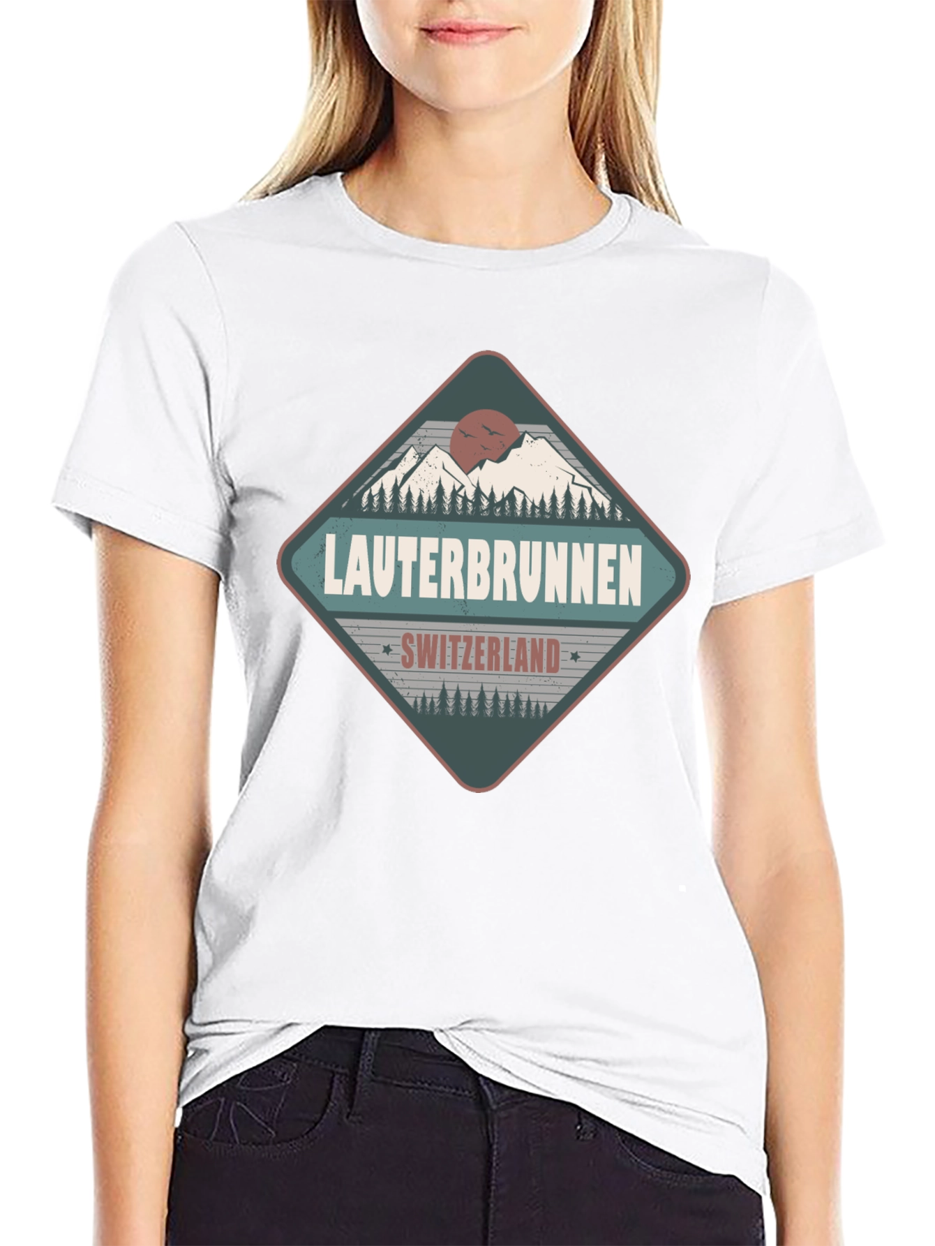 Lauterbrunnen Switzerland Black Graphic Tee