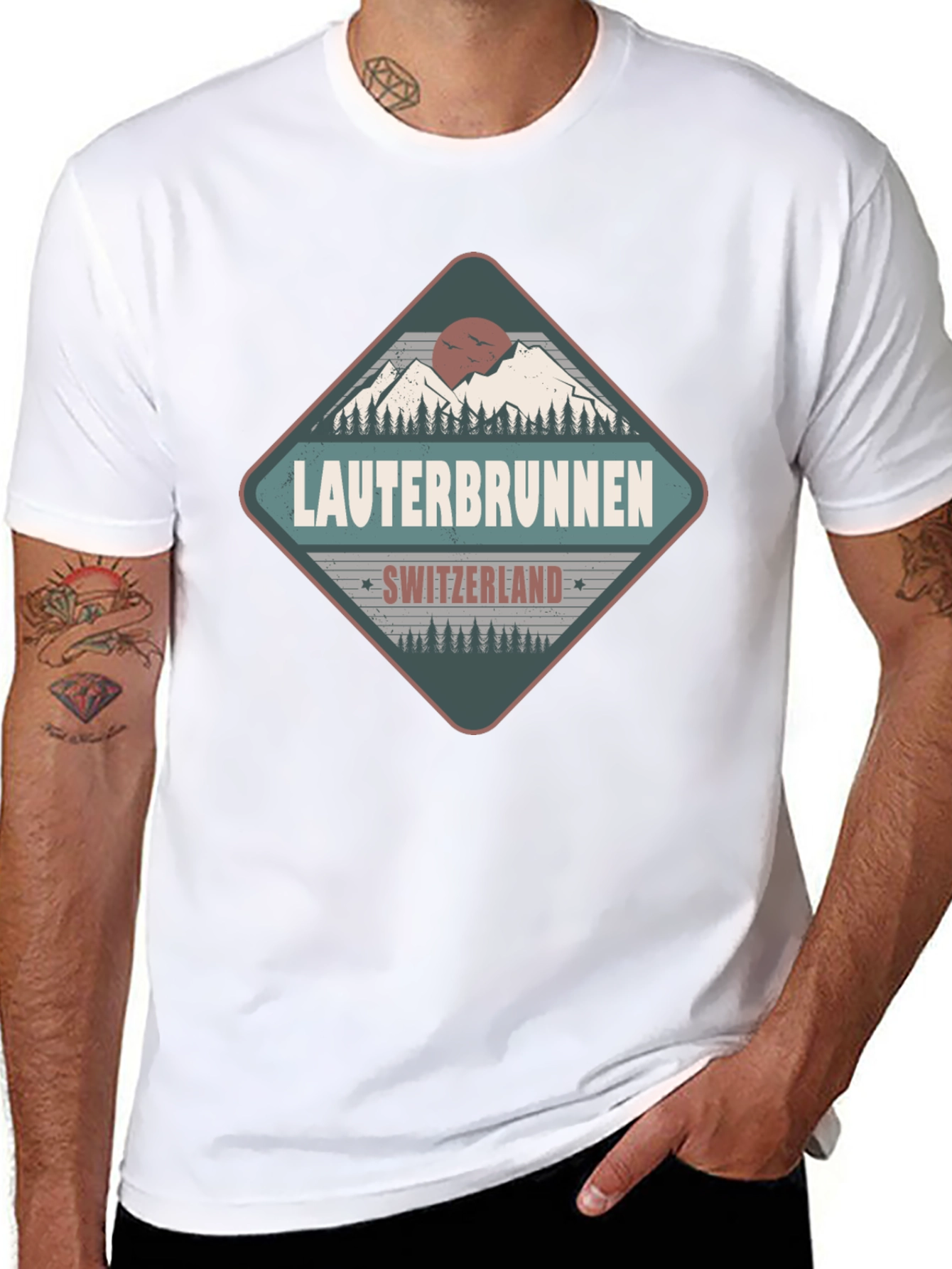 Lauterbrunnen Switzerland Black Graphic Tee