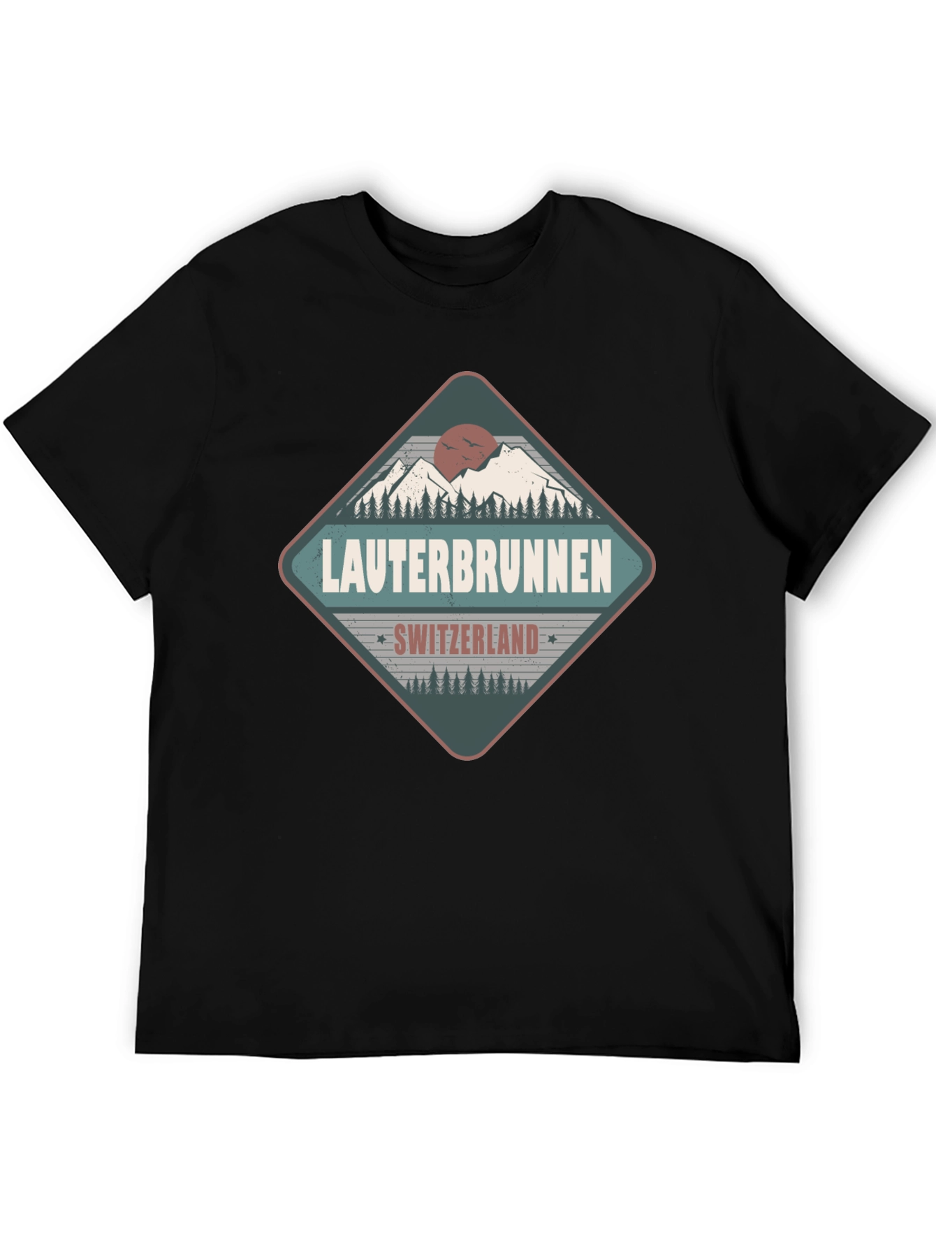 Lauterbrunnen Switzerland Black Graphic Tee