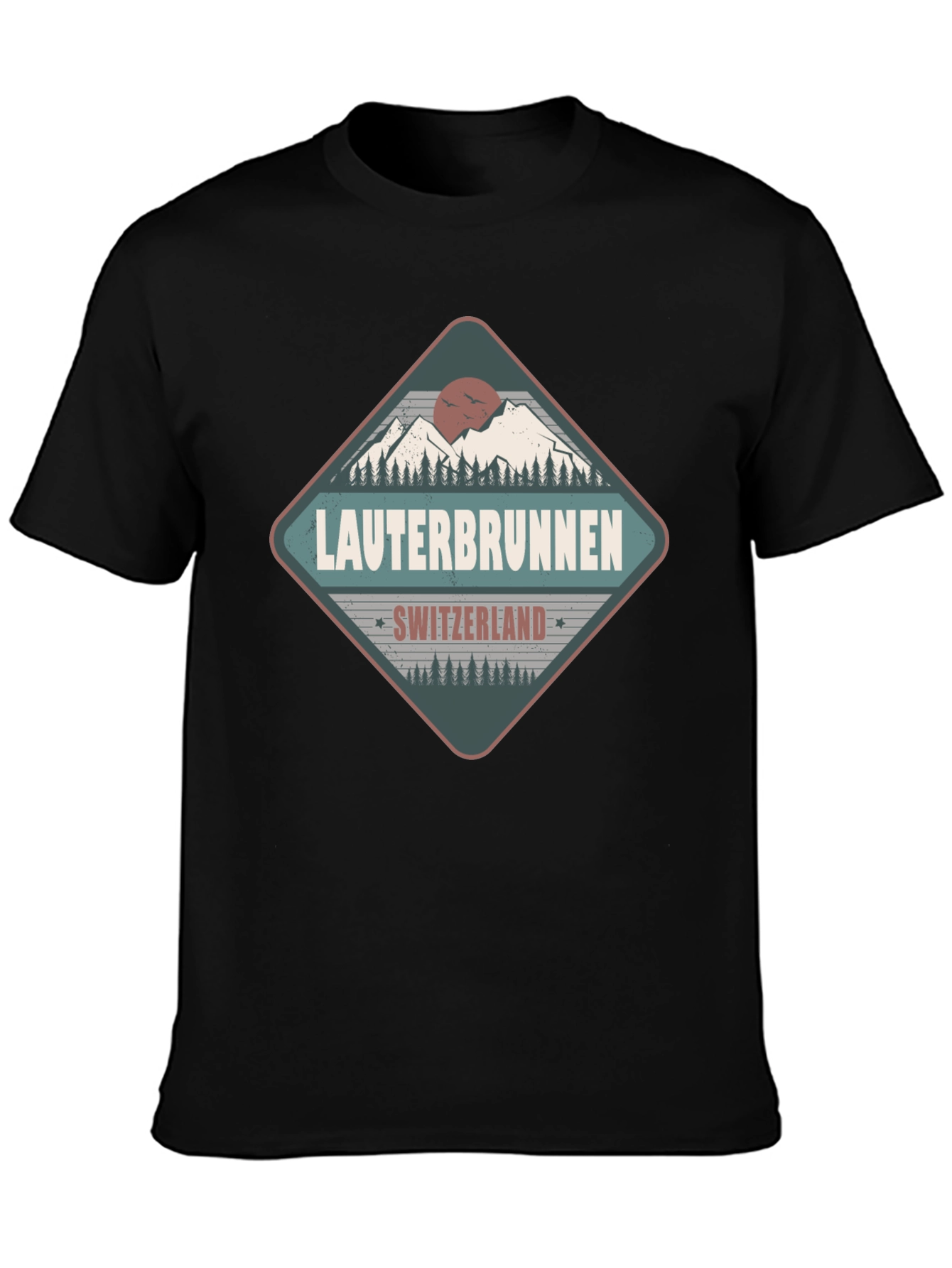 Lauterbrunnen Switzerland Black Graphic Tee
