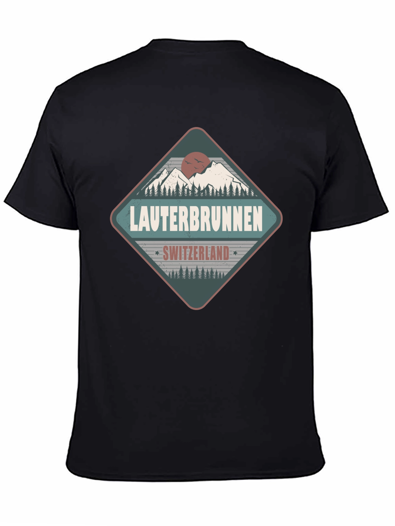 Lauterbrunnen Switzerland Black Graphic Tee